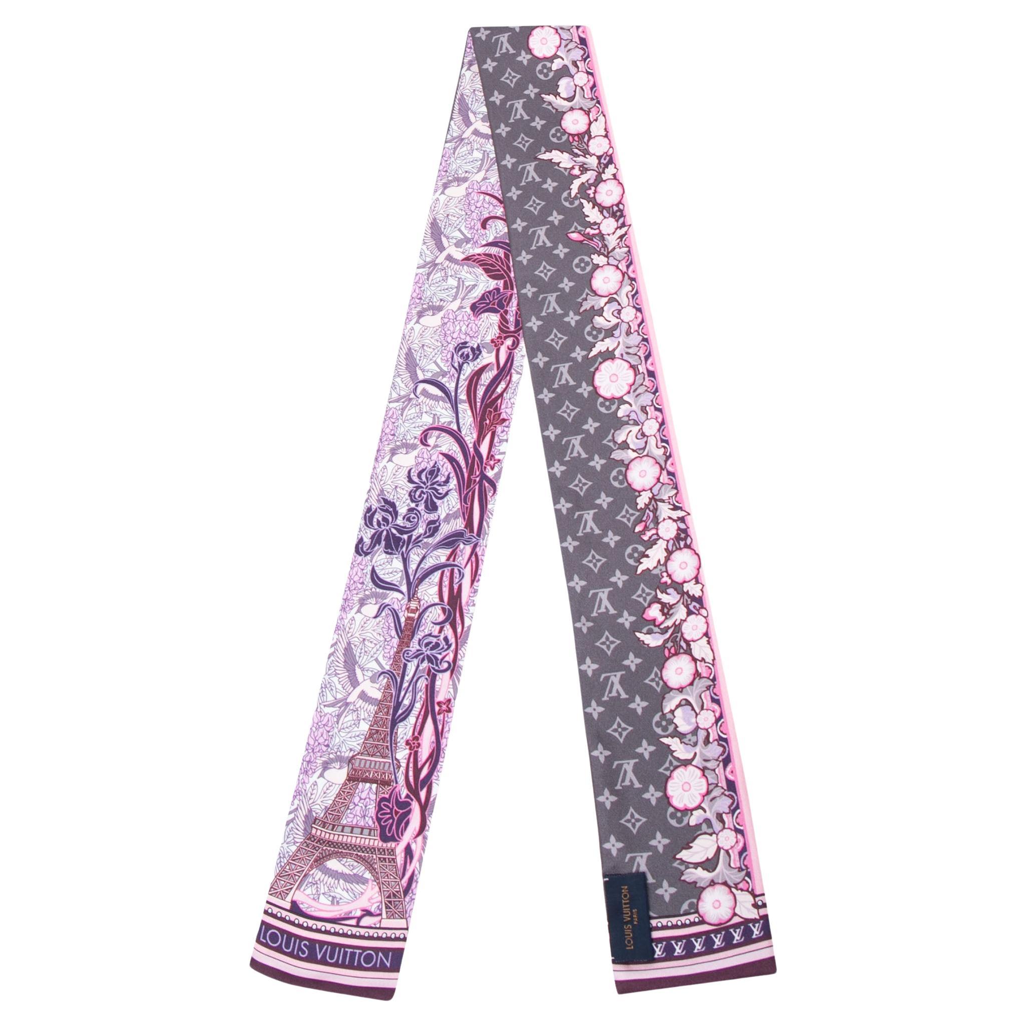 Louis Vuitton Logo Silk Boats Scarf Purple main image 1