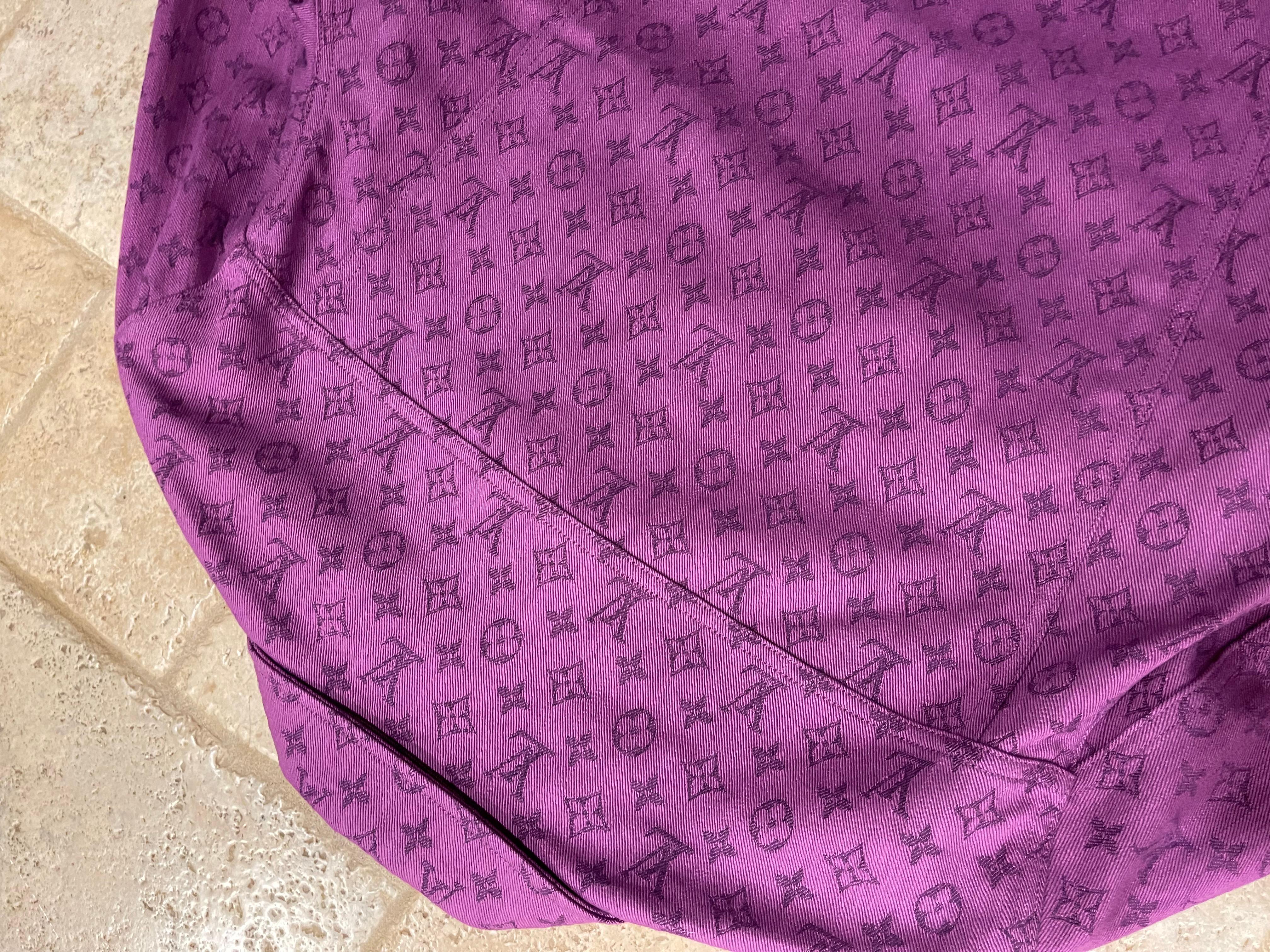 Louis Vuitton Purple Monogram Denim Button Up Jacket size 52 3
