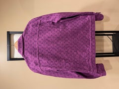 Louis Vuitton Purple Monogram Denim Button Up Jacket size 52