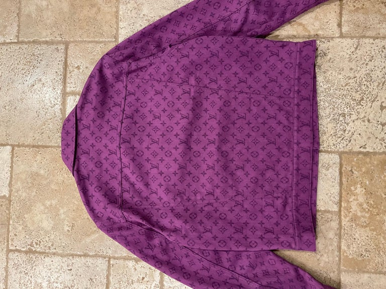 Louis Vuitton Purple Monogram Denim Button Up Jacket size 52