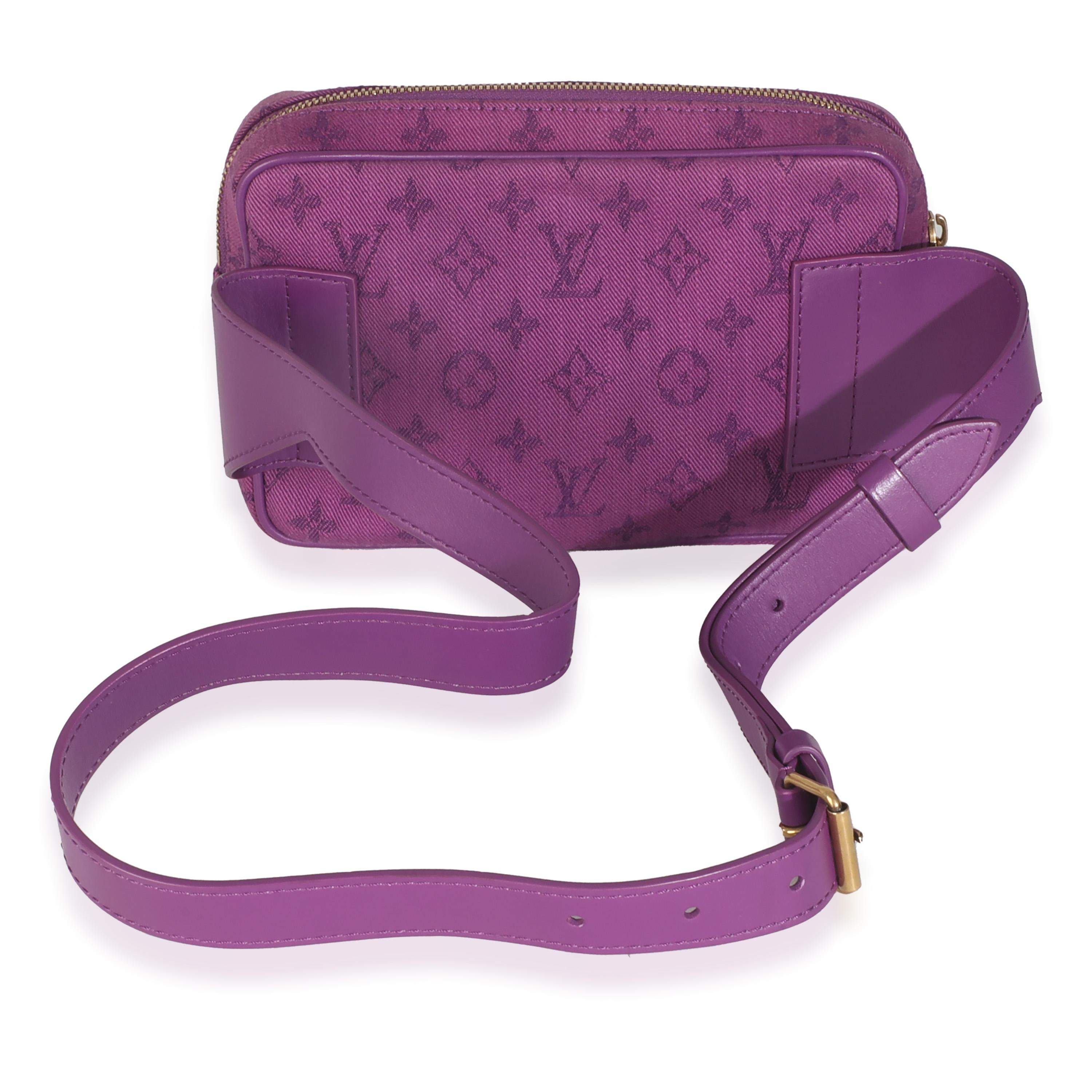 Listing Title: Louis Vuitton Purple Monogram Denim Outdoor Bumbag
SKU: 145733
Condition: Pre-owned 
Handbag Condition: Excellent
Condition Comments: Item is in excellent condition and displays light signs of wear. Wear and light fading along