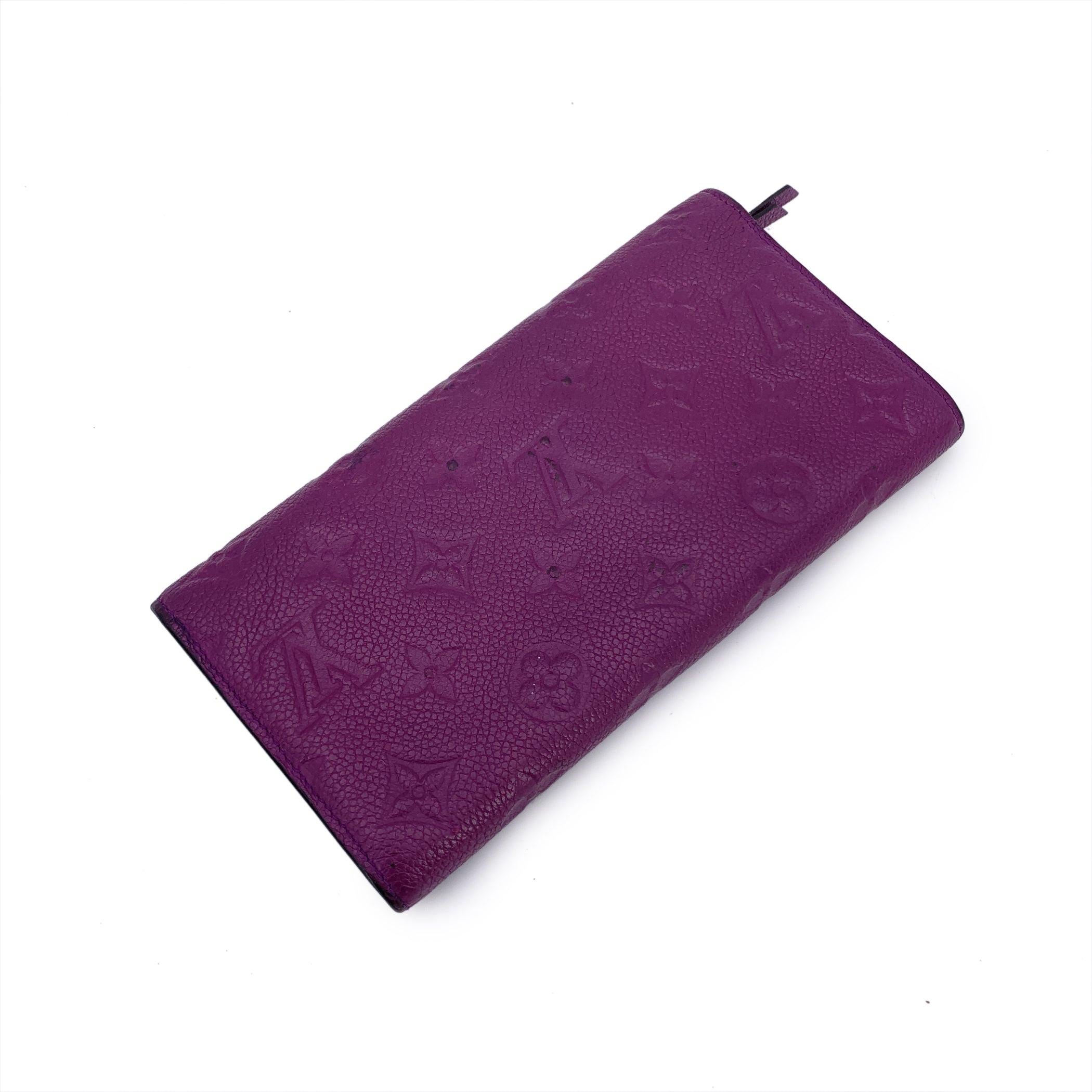 Louis Vuitton Purple Monogram Empreinte Curieuse Long Wallet In Good Condition In Rome, Rome