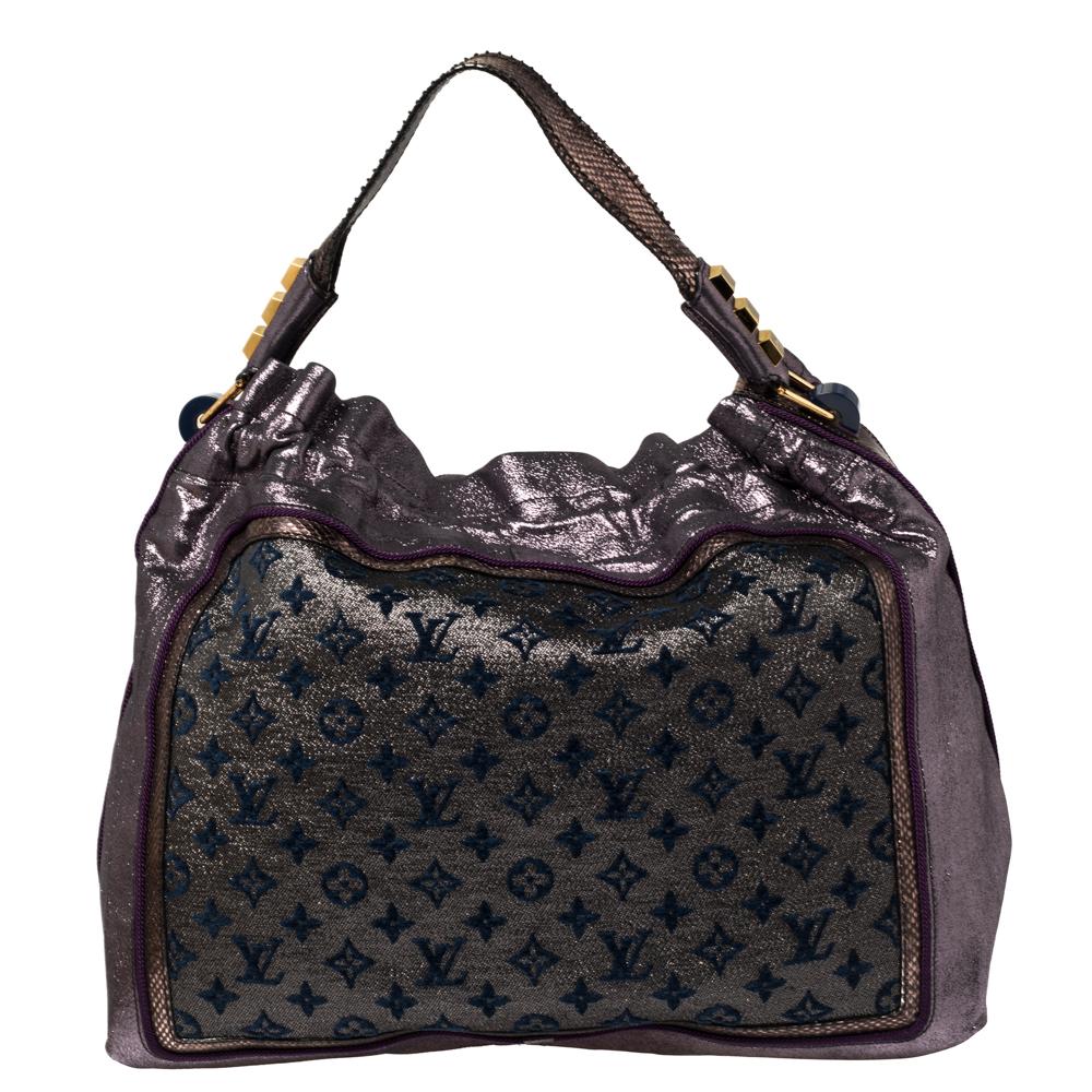 Black Louis Vuitton Purple Monogram Lurex Limited Edition Bluebird Bag