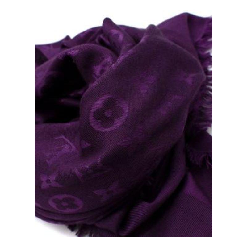 Louis Vuitton Purple Monogram Scarf For Sale 5