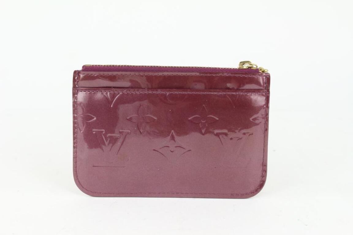 Louis Vuitton Purple Monogram Vernis Pochette Cles NM Key Pouch 1025lv25 In Good Condition In Dix hills, NY