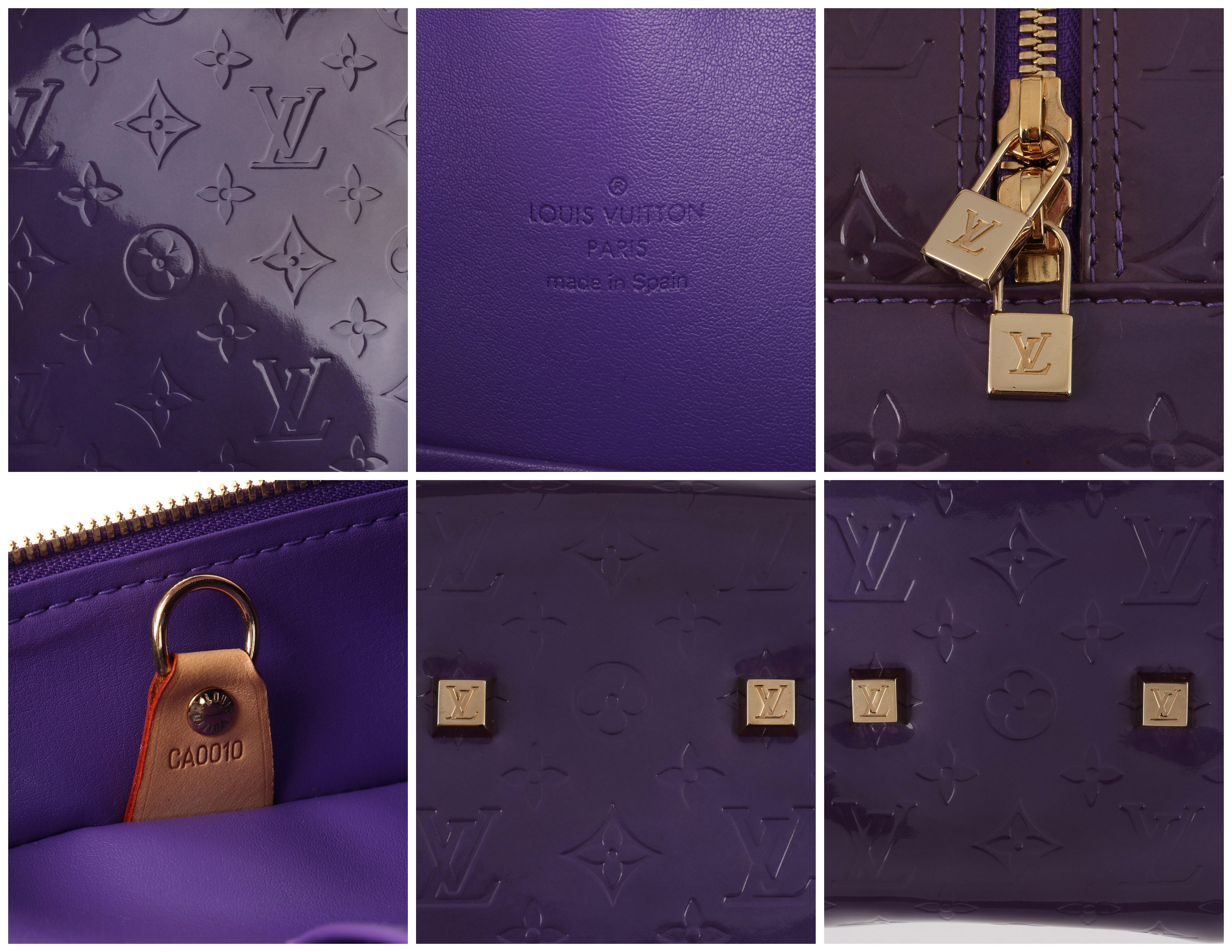 LOUIS VUITTON Purple Monogram Vernis Sutton Double Handle Shoulder Bag 2