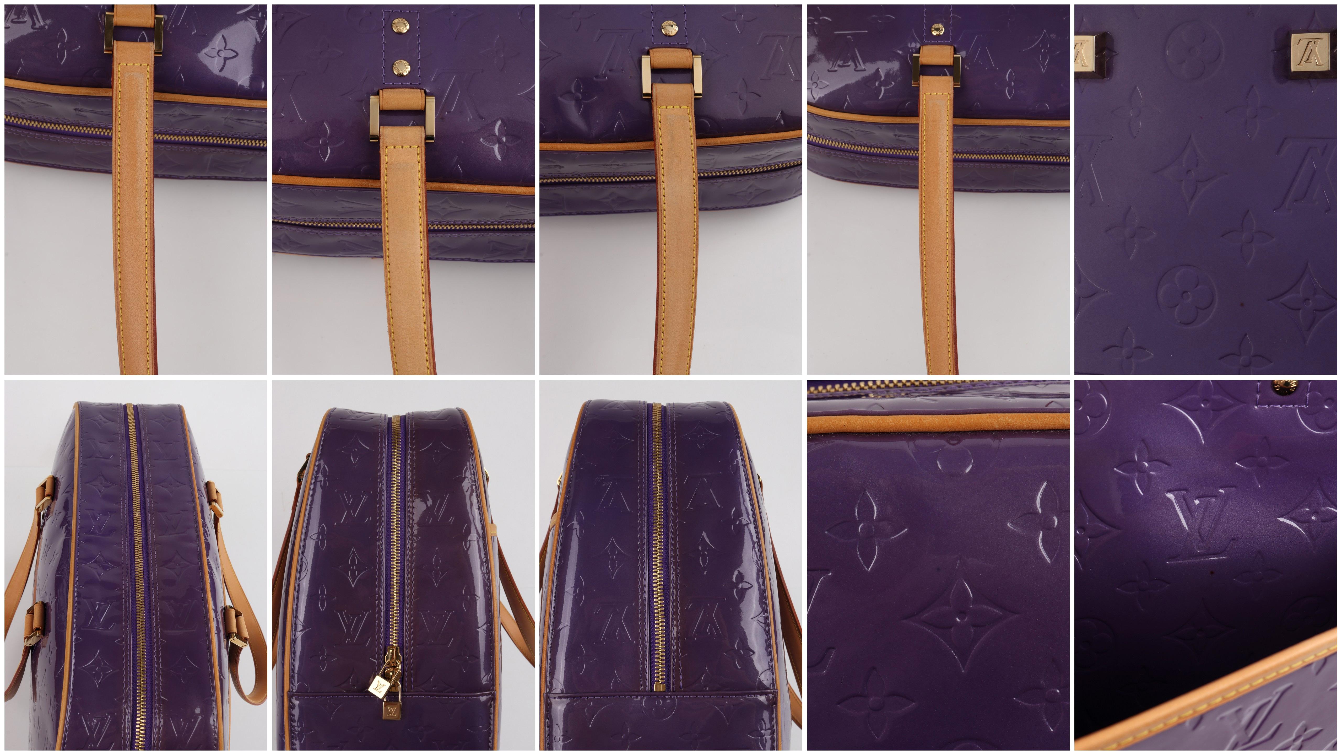 LOUIS VUITTON Purple Monogram Vernis Sutton Double Handle Shoulder Bag 3