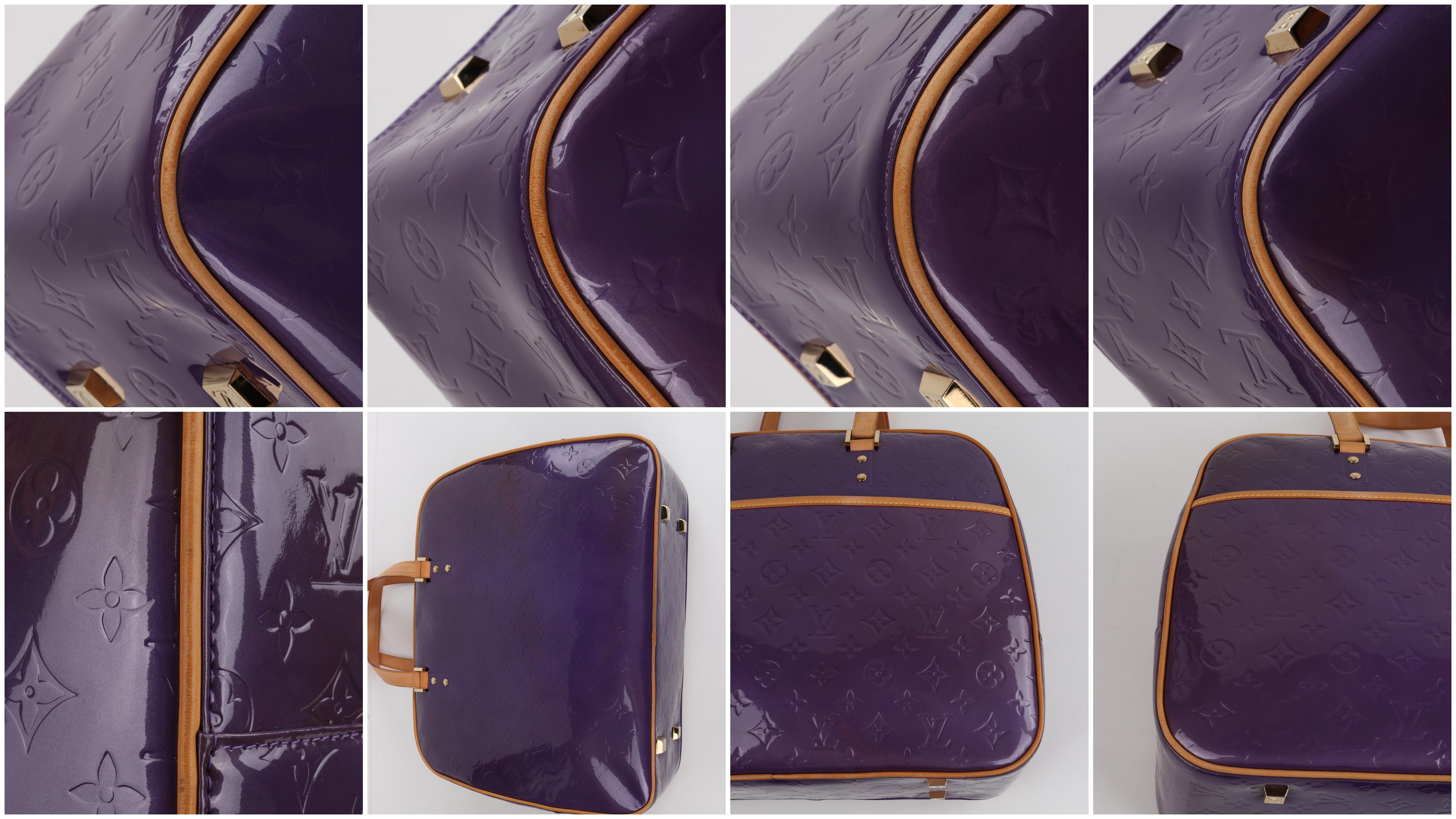 LOUIS VUITTON Purple Monogram Vernis Sutton Double Handle Shoulder Bag 4