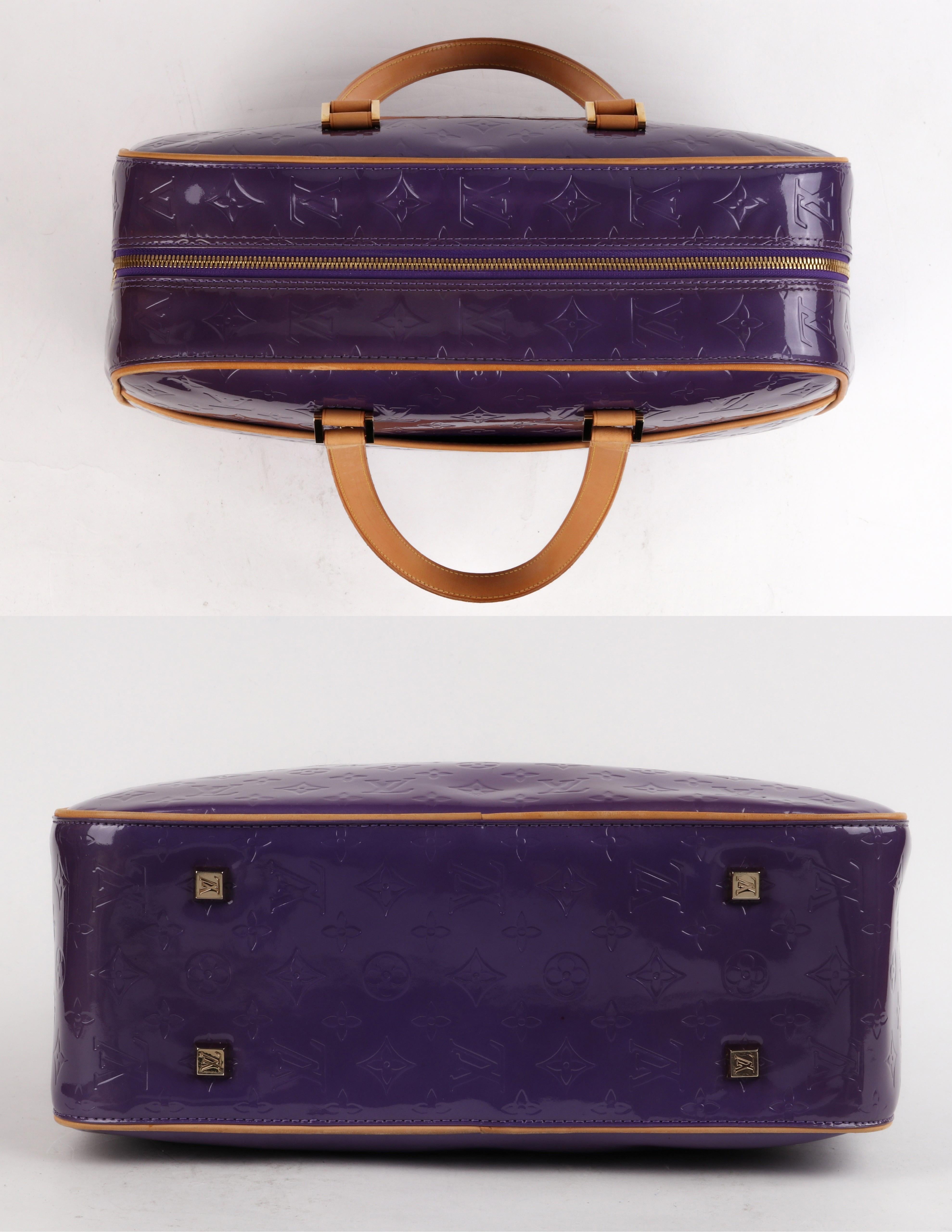 Black LOUIS VUITTON Purple Monogram Vernis Sutton Double Handle Shoulder Bag