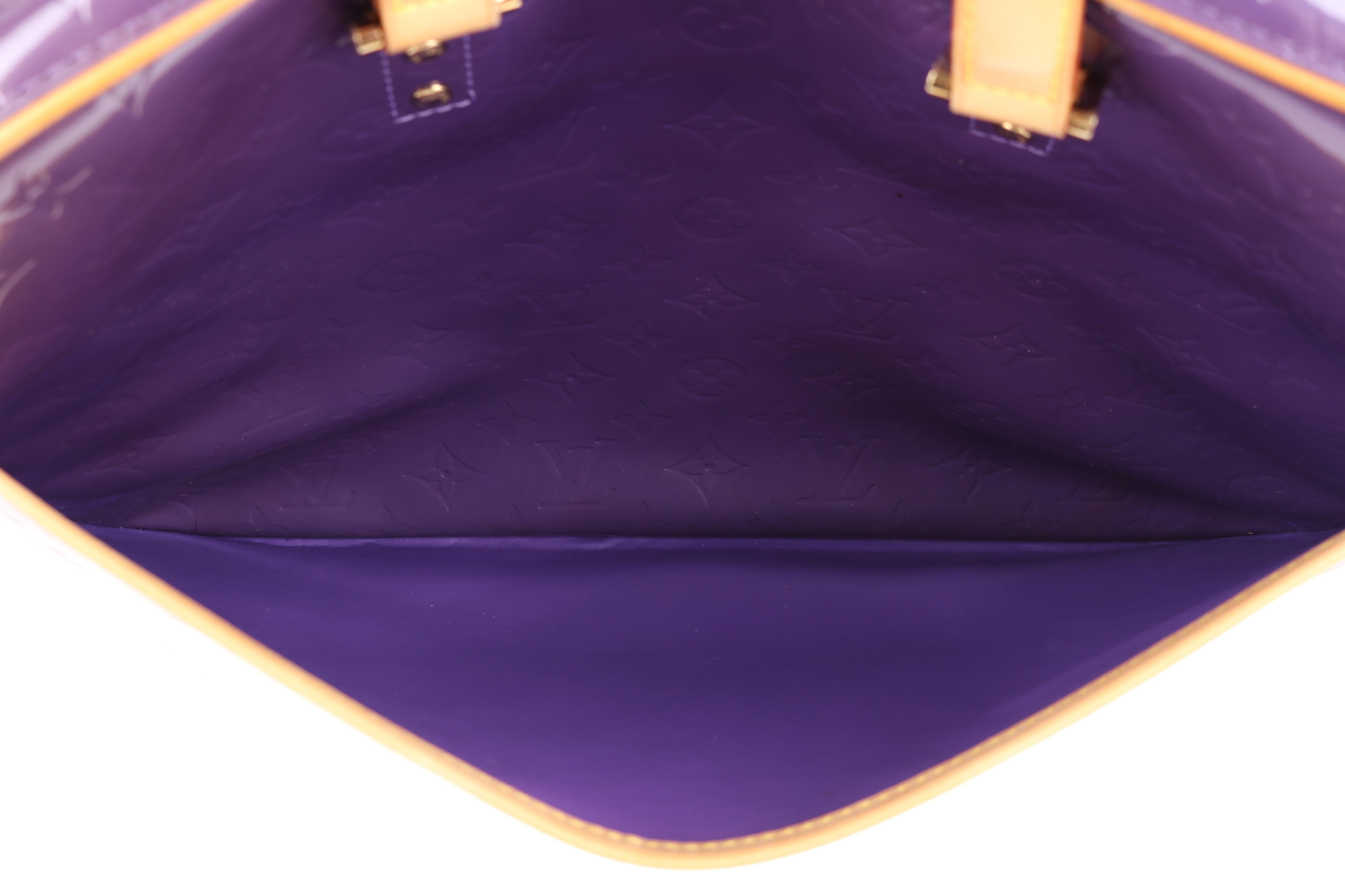 Women's LOUIS VUITTON Purple Monogram Vernis Sutton Double Handle Shoulder Bag