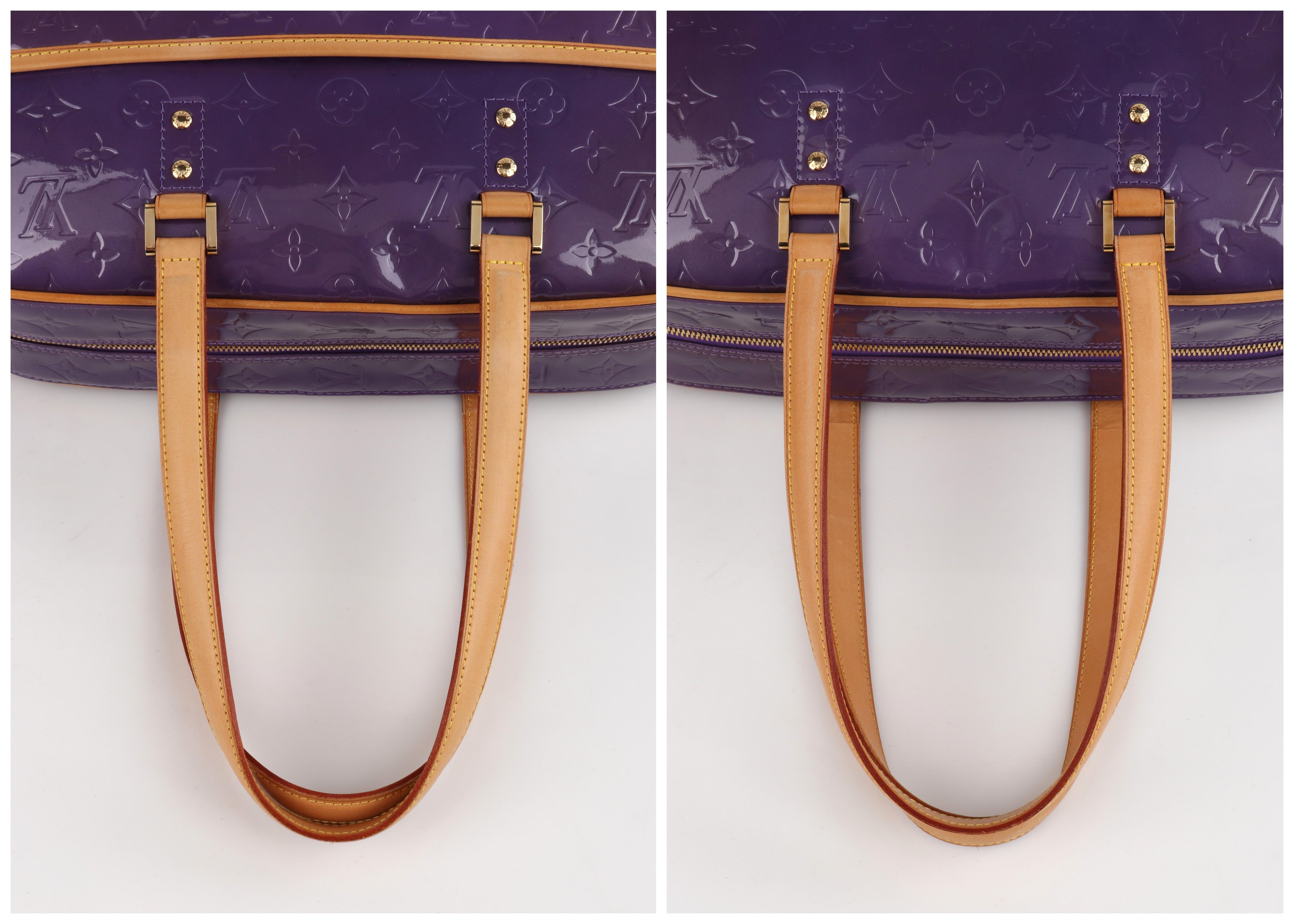 LOUIS VUITTON Purple Monogram Vernis Sutton Double Handle Shoulder Bag 1