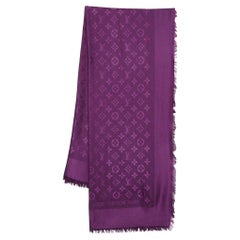 Louis Vuitton Purple Monogram Wool & Silk Shawl