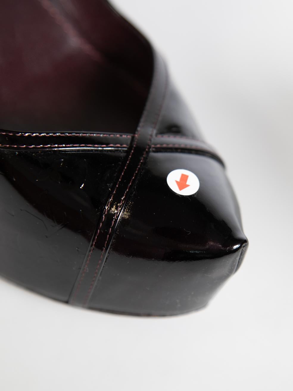 Louis Vuitton Lila Tamara Plateau-Pumps aus Lackleder Größe IT 37,5 im Angebot 1