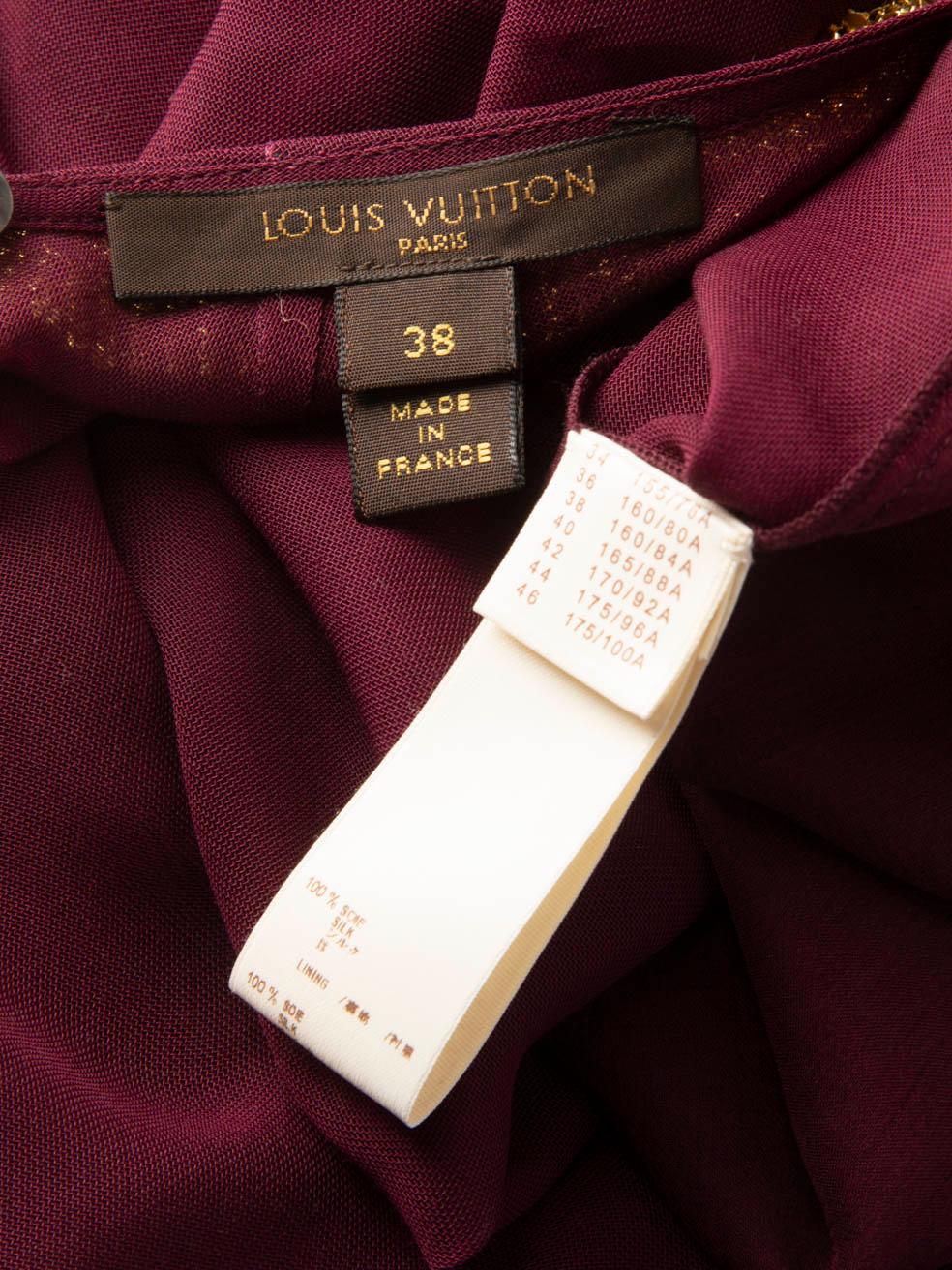 Haut violet à col transparent en soie Louis Vuitton, taille M Pour femmes en vente