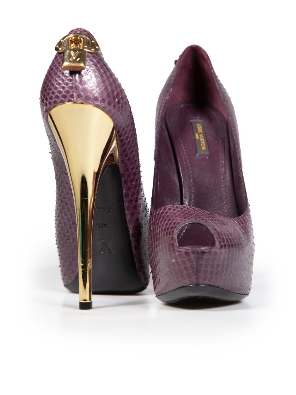 Lila Schlangenhaut von Louis Vuitton Oh Really! Heels Größe IT 38,5 (Grau) im Angebot