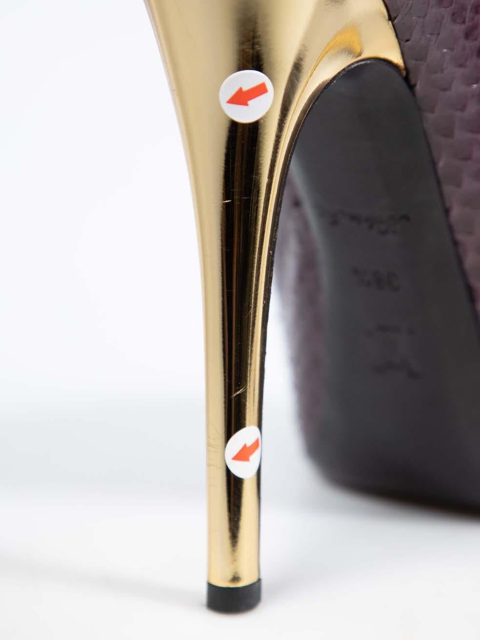 Louis Vuitton Purple Snakeskin Oh Really! Heels Size IT 38.5 For Sale 1