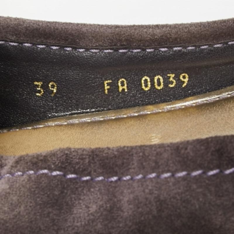Louis Vuitton Purple Suede And Leather Dice Scrunch Ballet Flats Size 39 2
