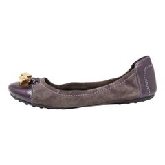 Louis Vuitton Purple Suede And Leather Dice Scrunch Ballet Flats Size 39