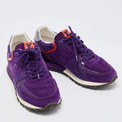 Louis Vuitton Purple Suede and Mesh Run Away Sneakers Size 40