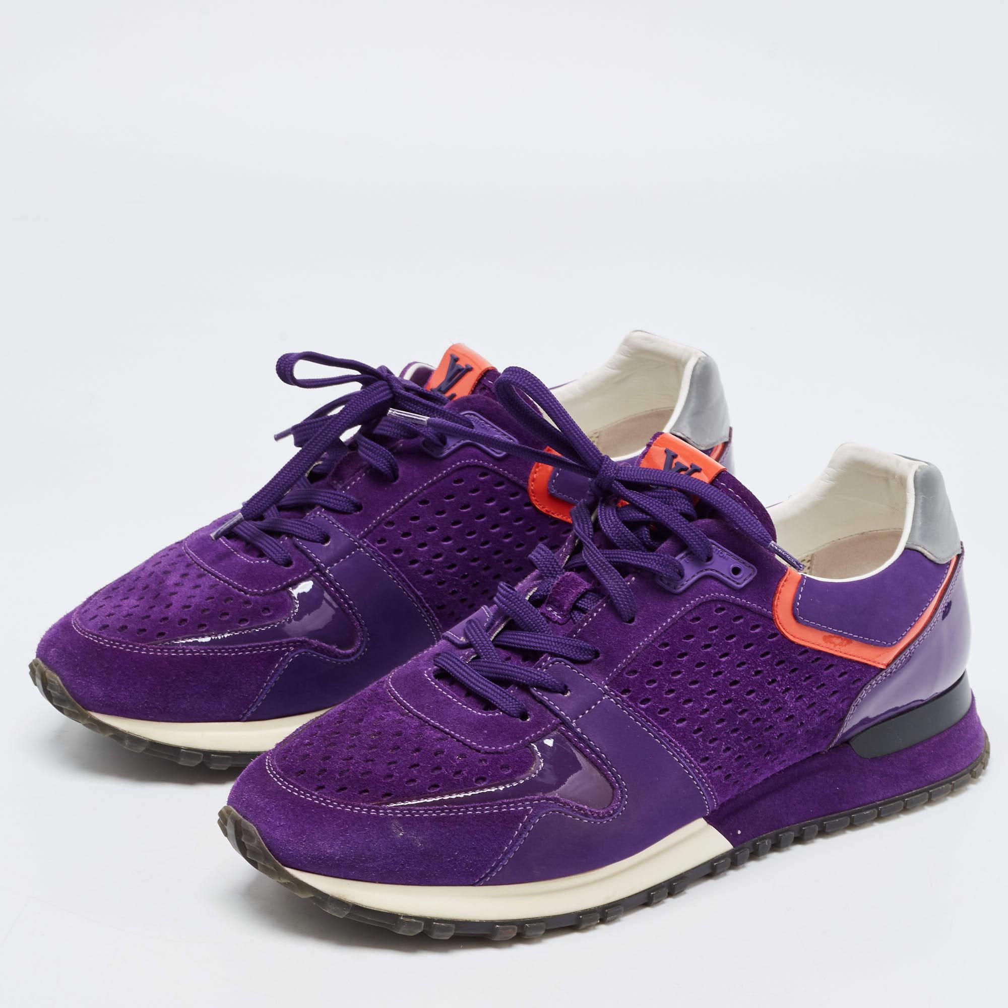 Women's Louis Vuitton Purple Suede and Mesh Run Away Sneakers Size 40