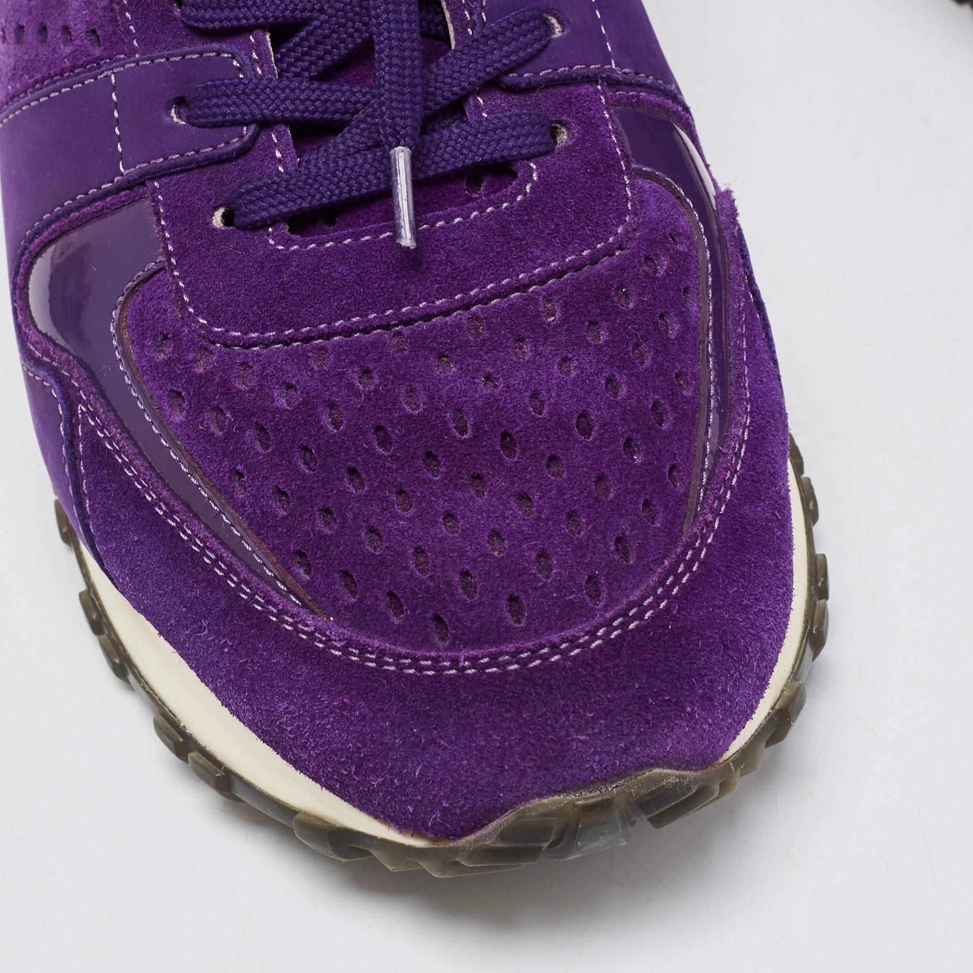 Louis Vuitton Purple Suede and Mesh Run Away Sneakers Size 40 3