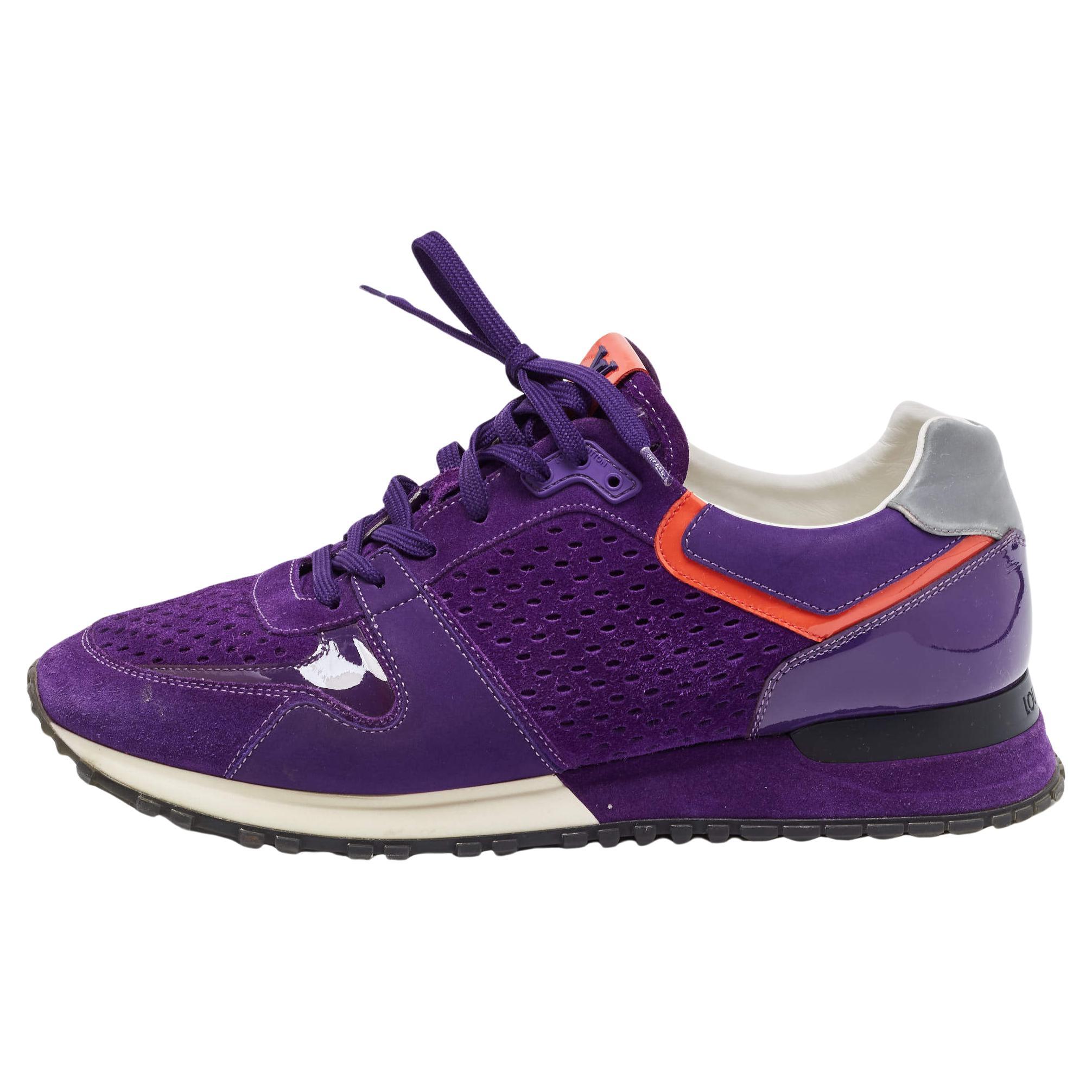 Louis Vuitton Purple Suede and Mesh Run Away Sneakers Size 40