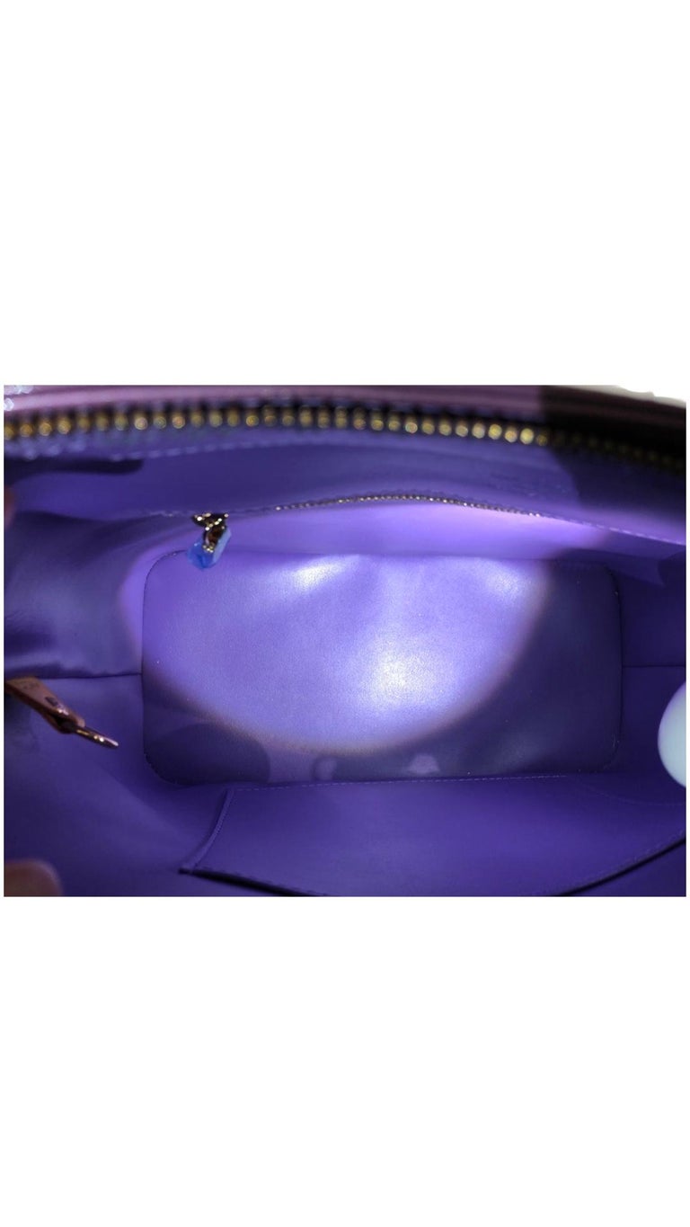 Women's or Men's Louis Vuitton Purple Vernis Patent Leather Monogram Tote Handbag For Sale