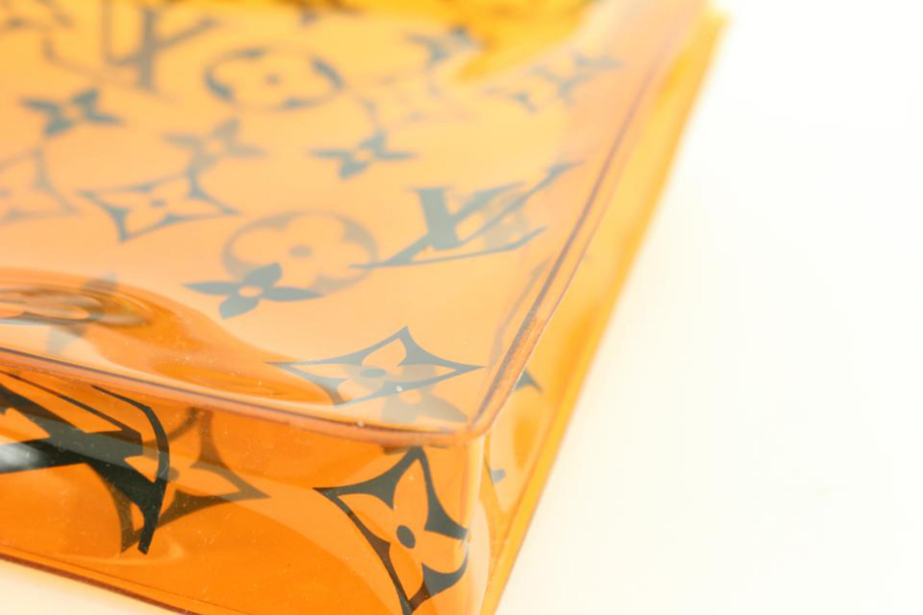 Louis Vuitton PVC Translucent Orange Monogram Envelope Pouch 83lk727s 6