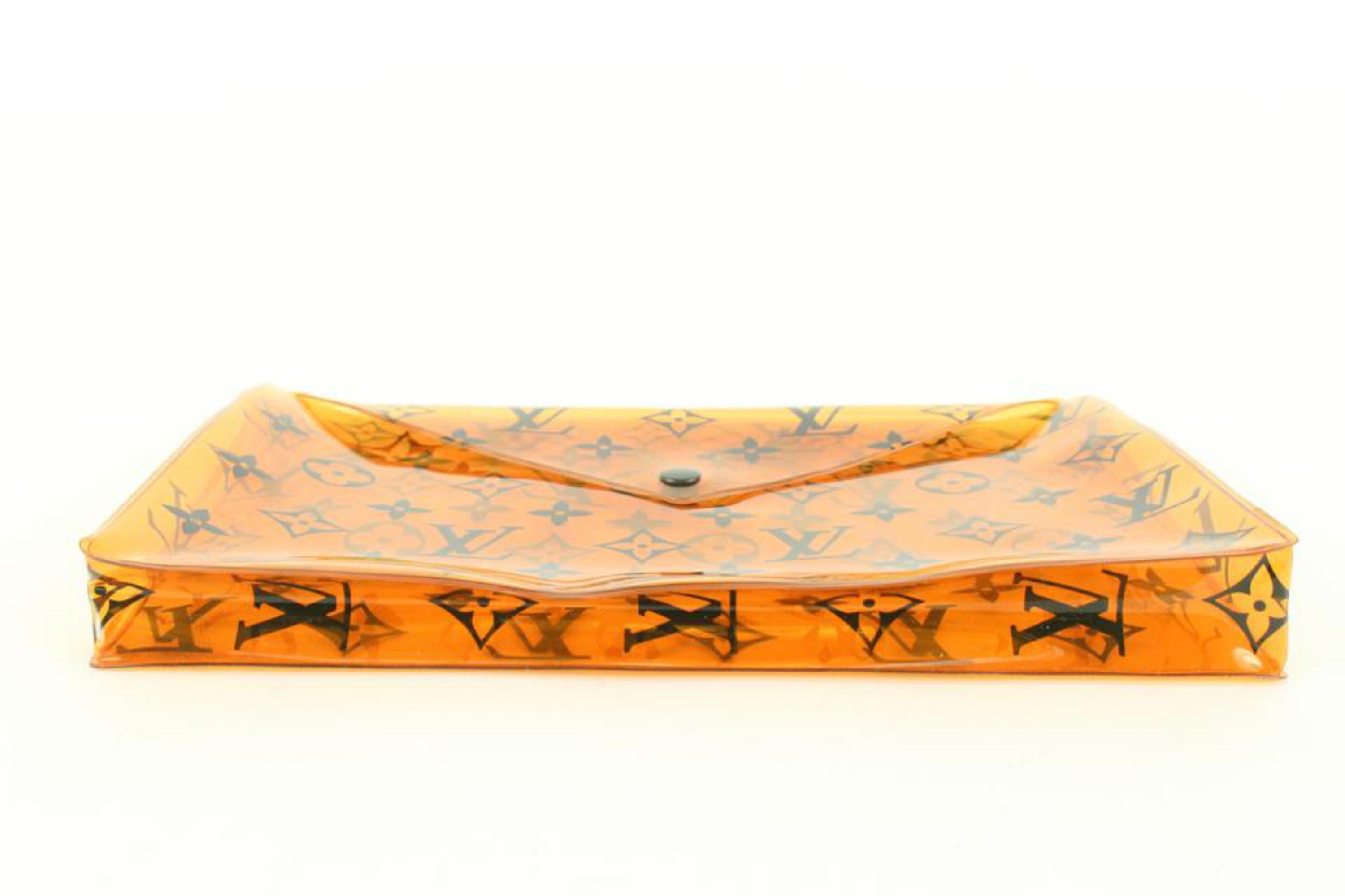 Louis Vuitton PVC Translucent Orange Monogram Envelope Pouch 83lk727s 7