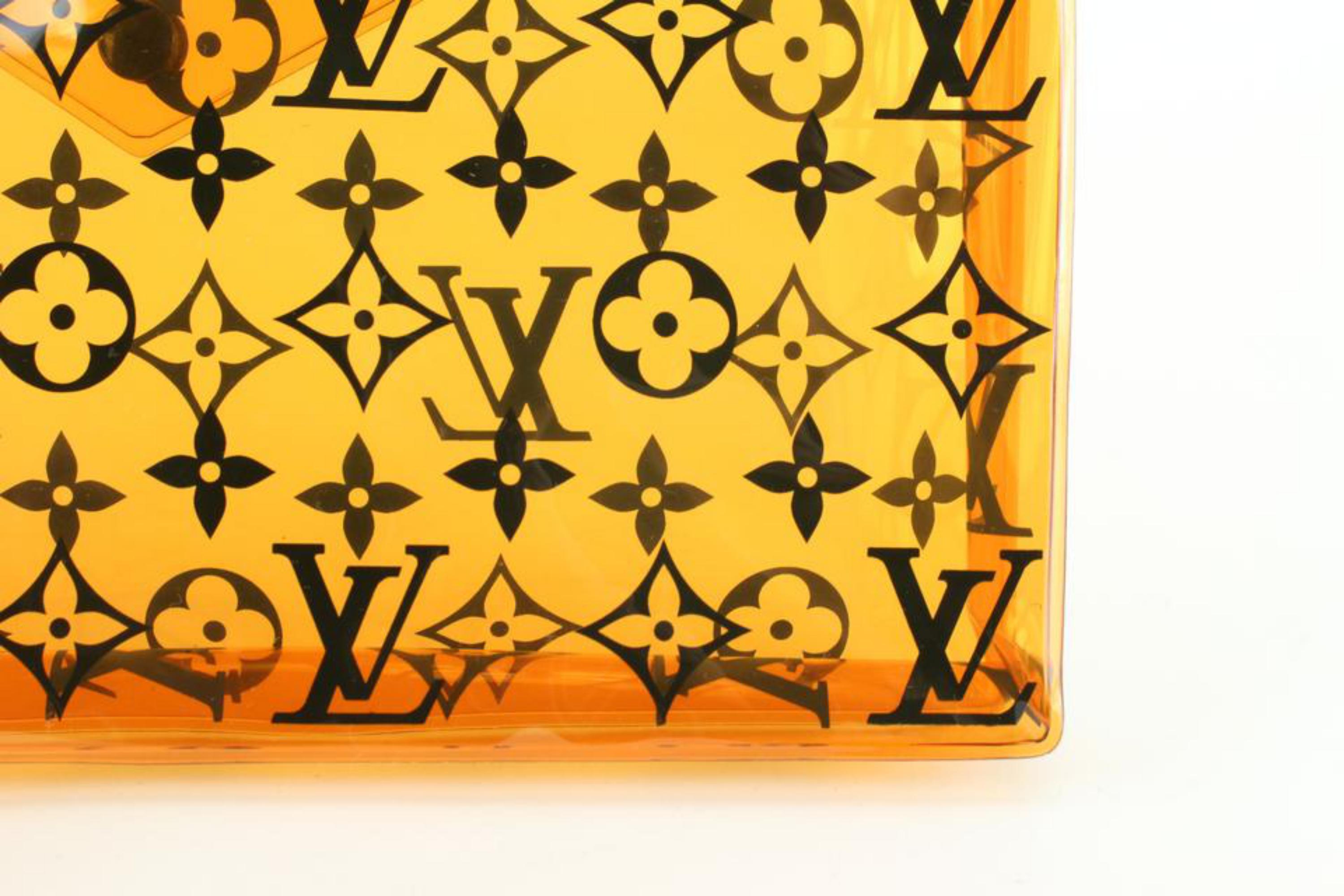 Louis Vuitton PVC Translucent Orange Monogram Envelope Pouch 83lk727s In New Condition In Dix hills, NY