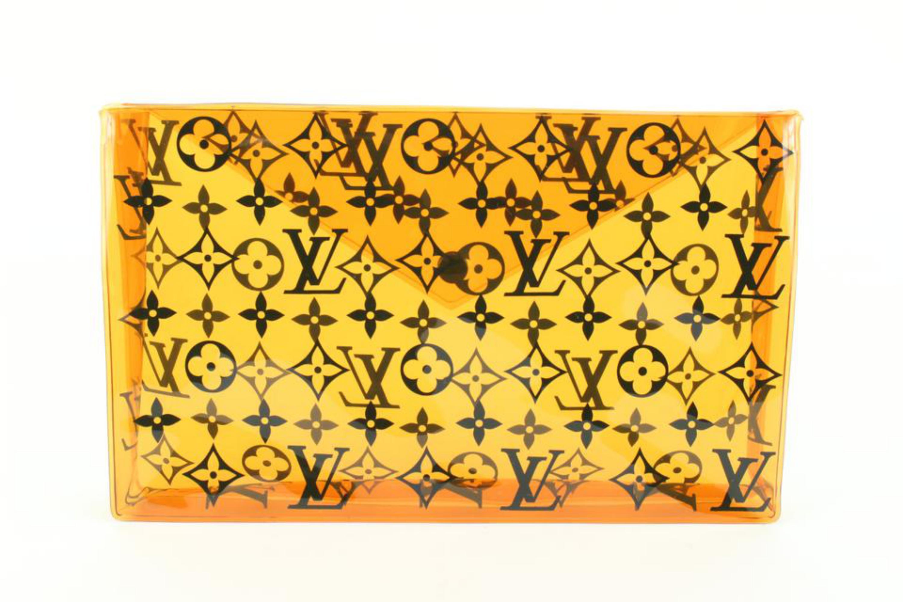 Louis Vuitton PVC Translucent Orange Monogram Envelope Pouch 83lk727s 2