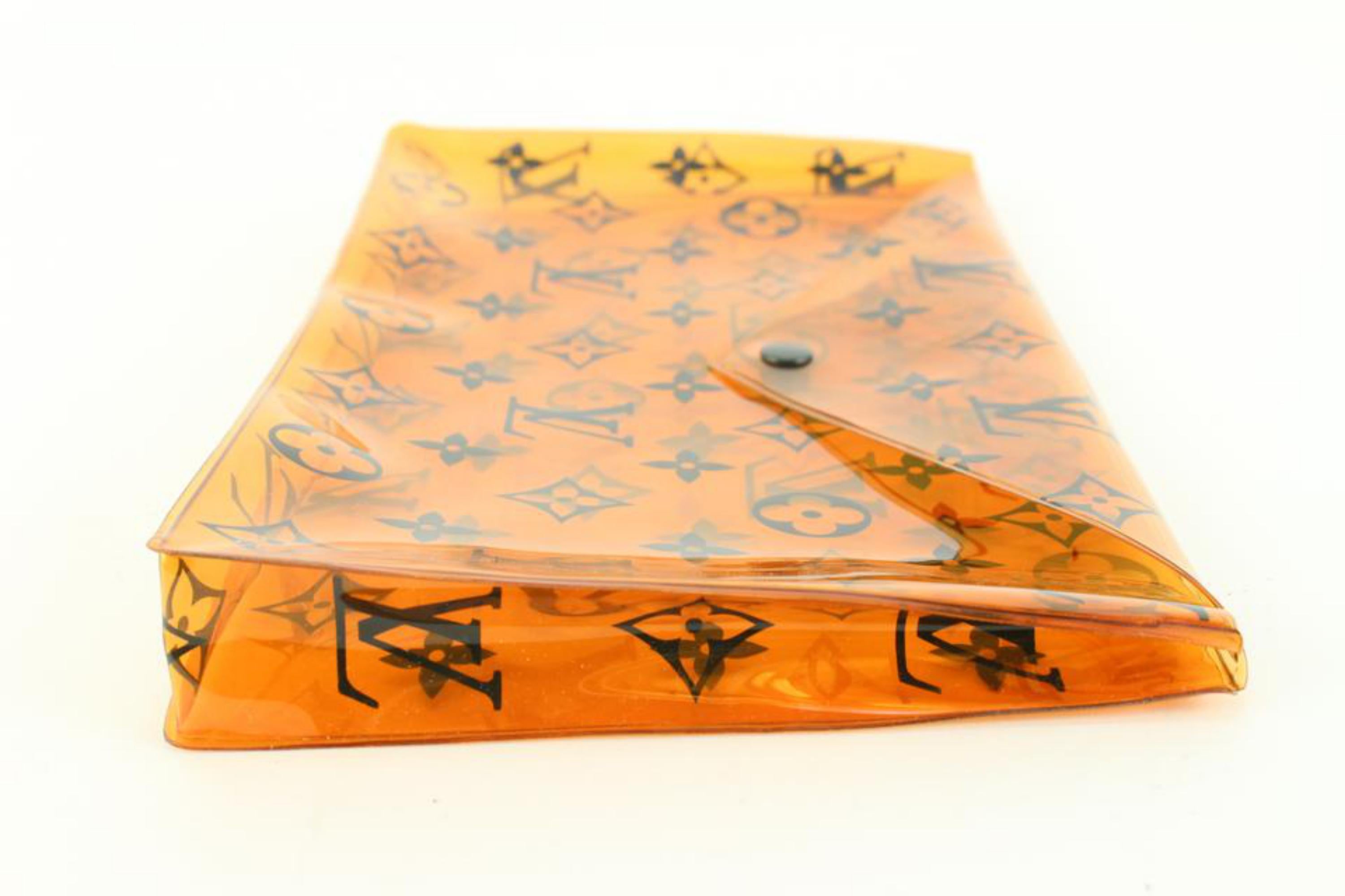 Louis Vuitton PVC Translucent Orange Monogram Envelope Pouch 83lk727s 4
