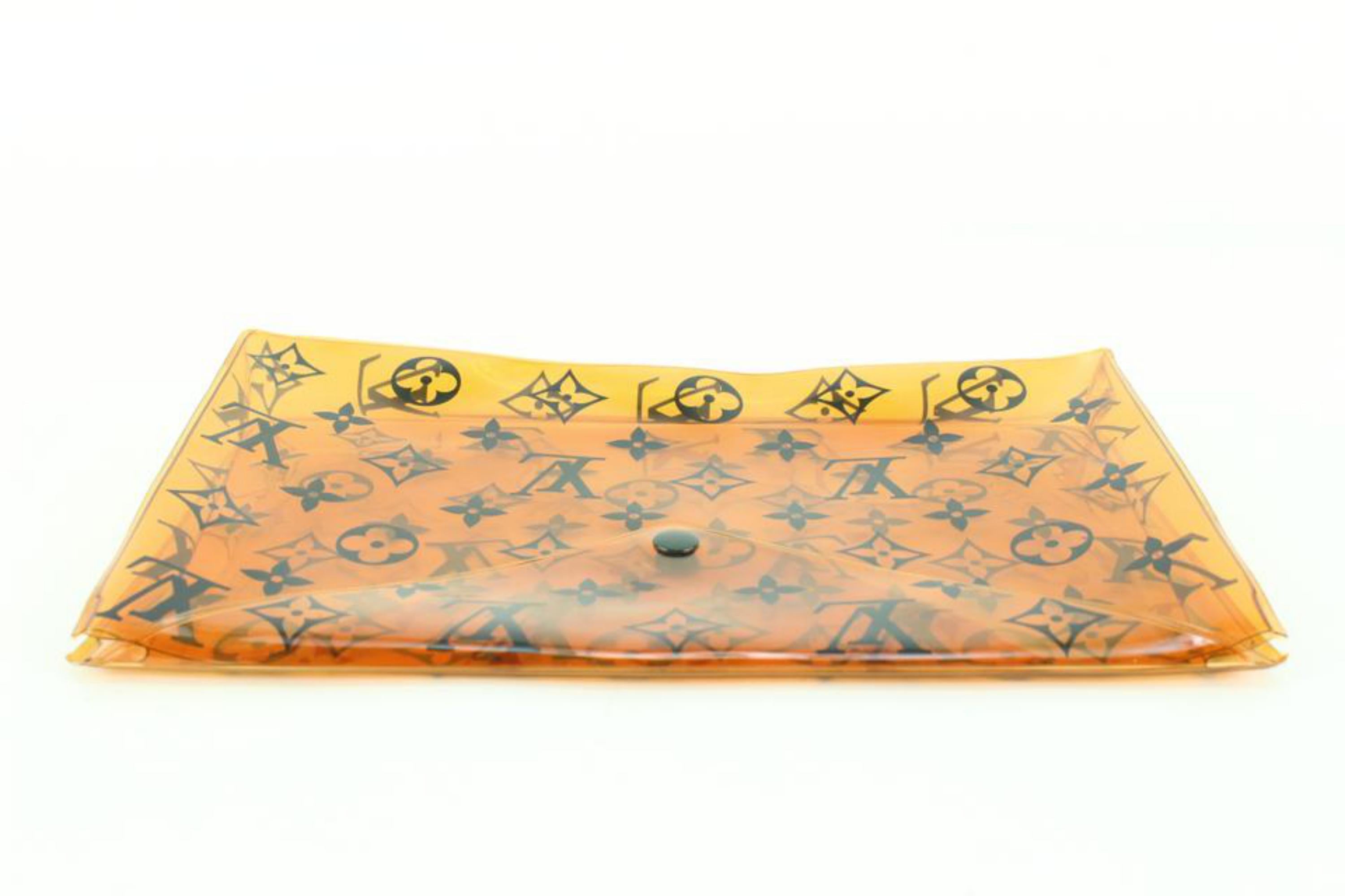 Louis Vuitton PVC Translucent Orange Monogram Envelope Pouch 83lk727s 5