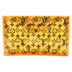 Louis Vuitton PVC Translucent Orange Monogram Envelope Pouch 83lk727s