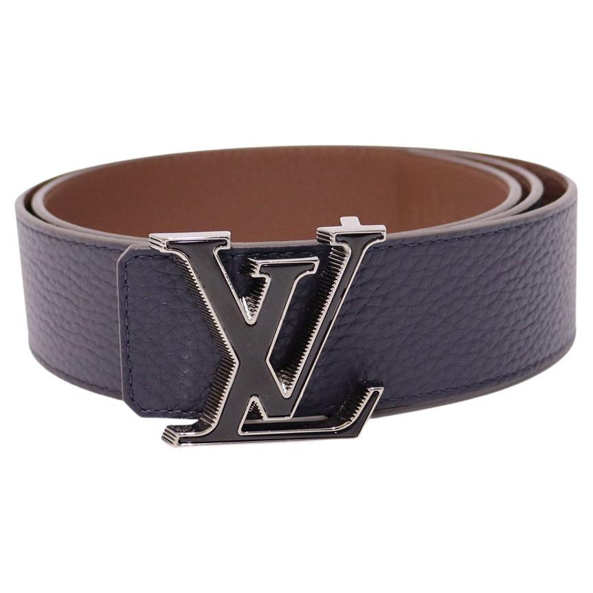 Louis Vuitton Pyramide Reversible Navy and Brown Belt For Sale