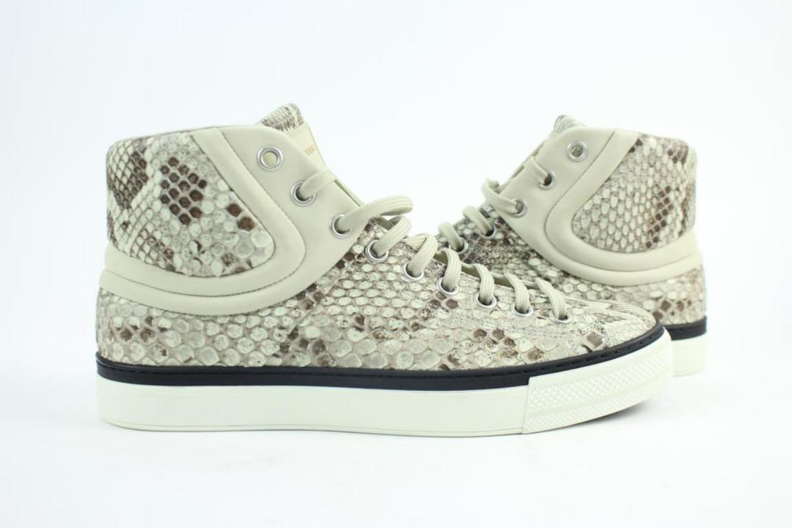 Beige Louis Vuitton Python High Top Sneaker 25lva1114 Sneakers For Sale