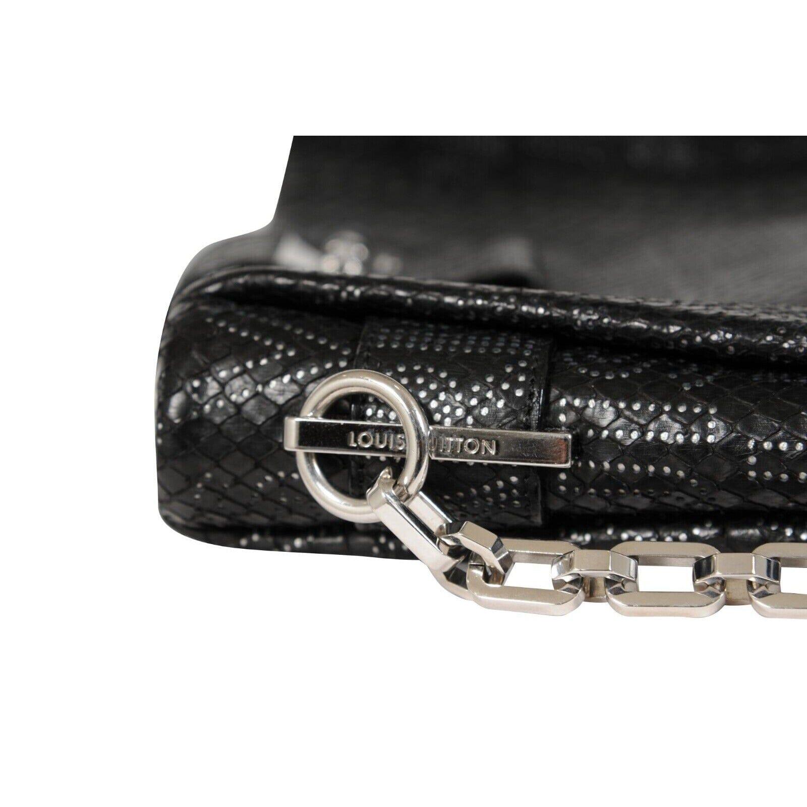 Louis Vuitton Python Perfore Lutece Shoulder Bag Black Silver Logo AW 2008 Y2k en vente 6