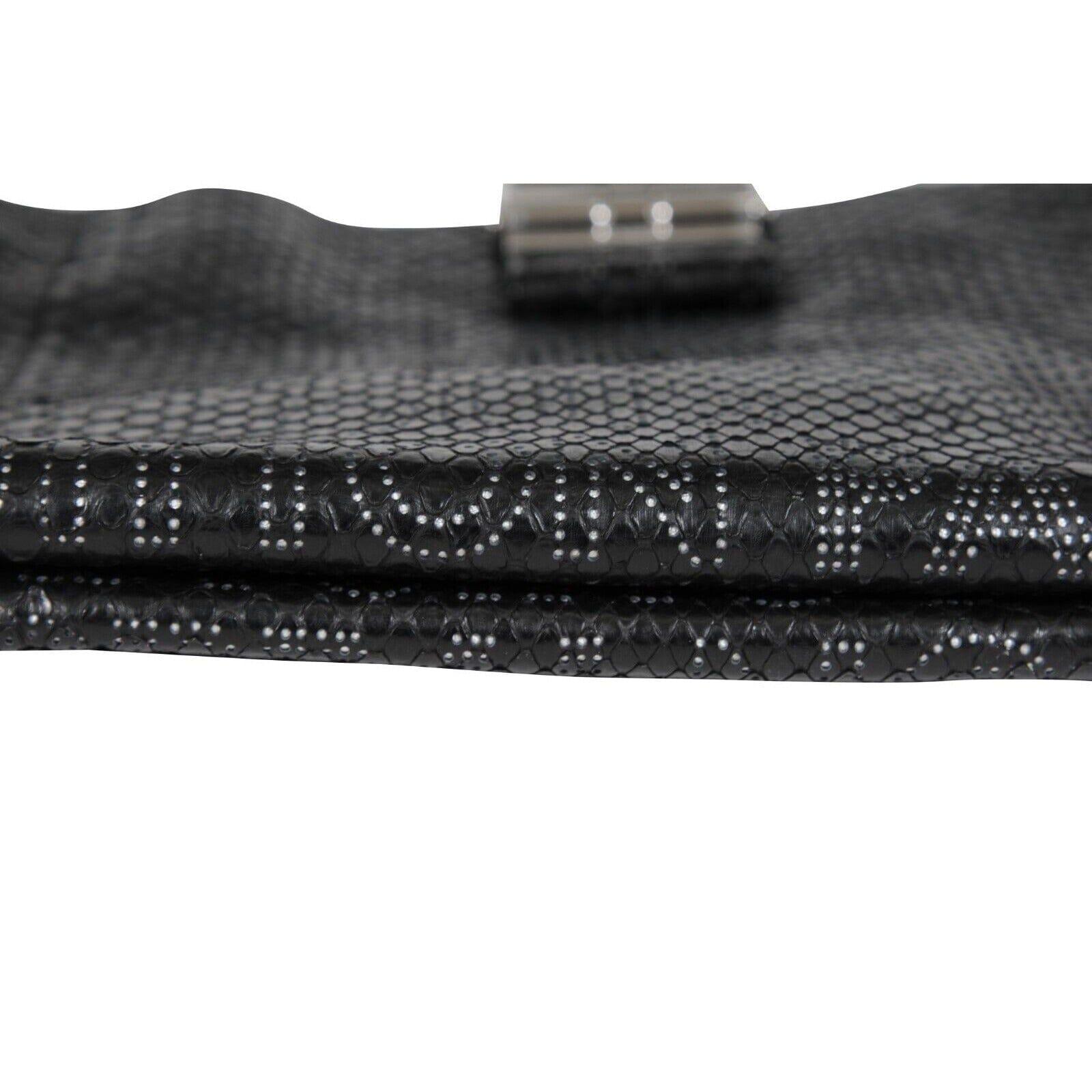 Louis Vuitton Python Perfore Lutece Shoulder Bag Black Silver Logo AW 2008 Y2k en vente 11