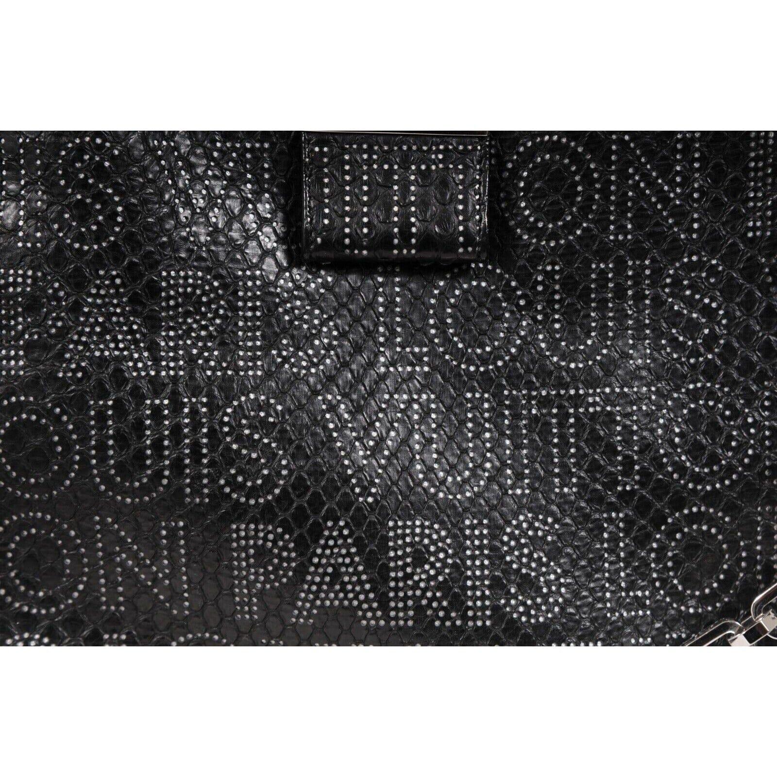 Louis Vuitton Python Perfore Lutece Shoulder Bag Black Silver Logo AW 2008 Y2k en vente 12
