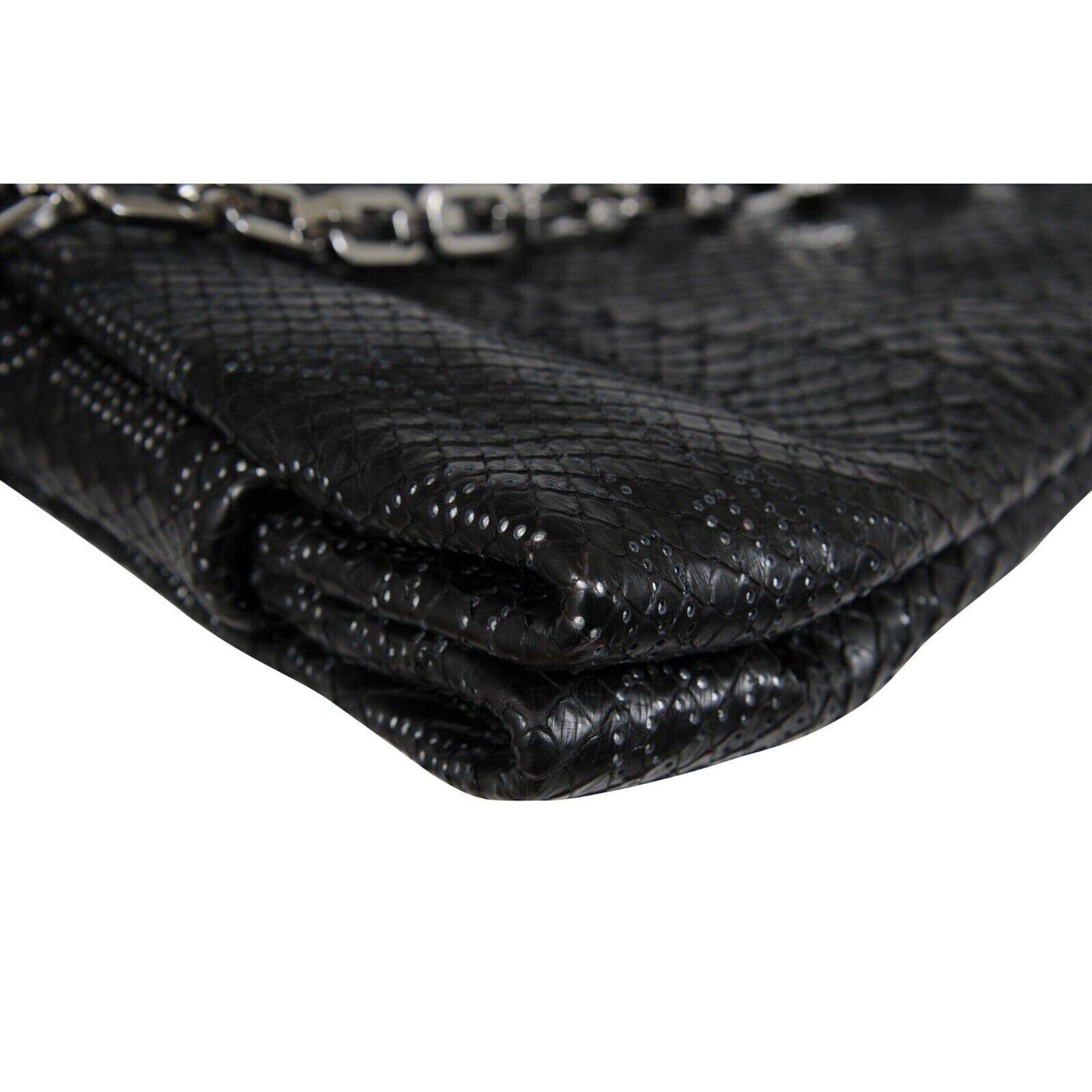 Louis Vuitton Python Perfore Lutece Shoulder Bag Black Silver Logo AW 2008 Y2k en vente 1