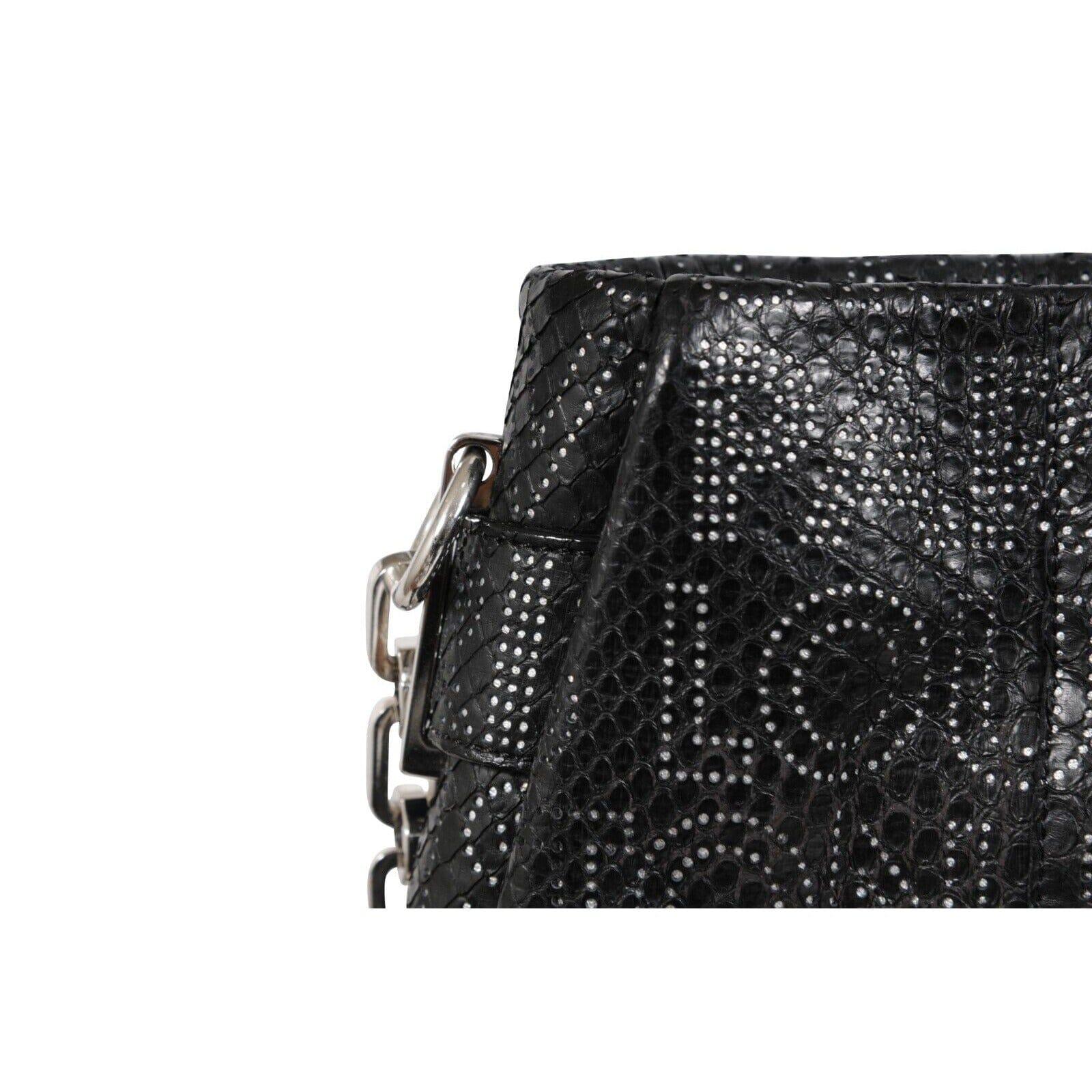 Louis Vuitton Python Perfore Lutece Shoulder Bag Black Silver Logo AW 2008 Y2k en vente 3