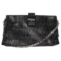 Louis Vuitton Python Perfore Lutece Shoulder Bag Black Silver Logo AW 2008 Y2k