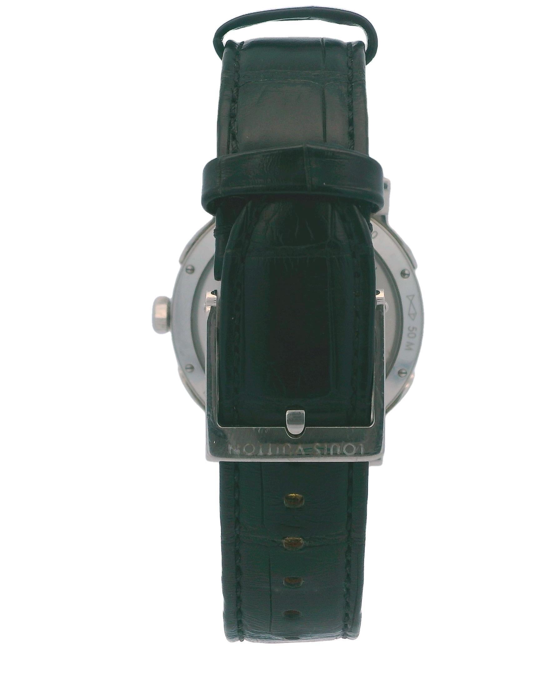 Louis Vuitton Q5D20 Escalar Timezone Steel Watch For Sale 4