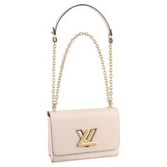 Louis Vuitton Quartz/White Epi Leather Twist MM Chain Bag