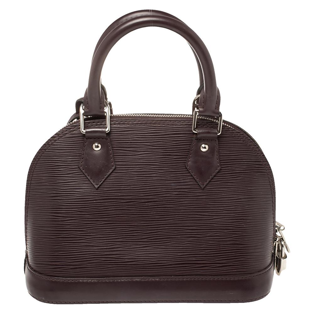 Black Louis Vuitton Quetsche Epi Leather Alma BB Bag