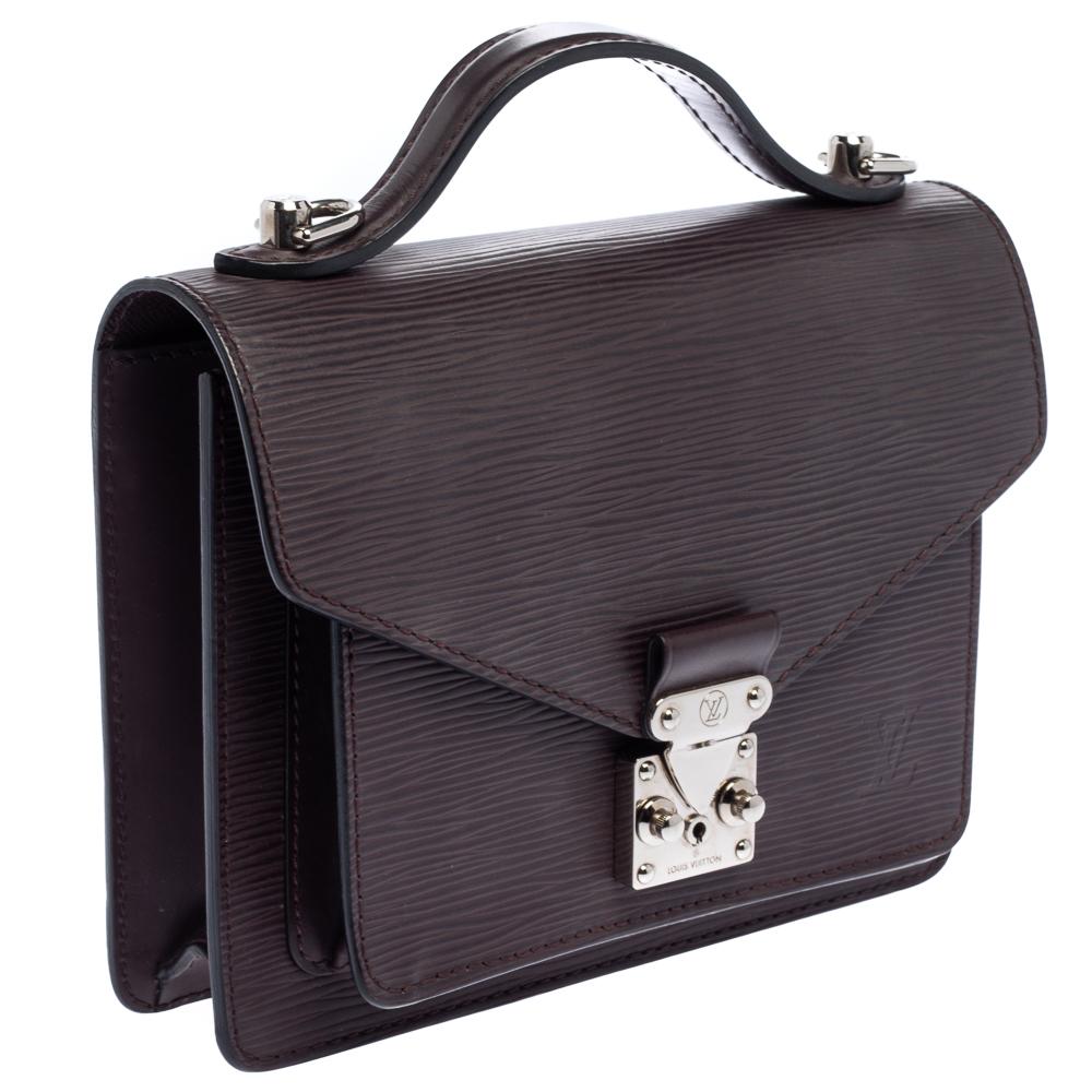Black Louis Vuitton Quetsche Epi Leather Monceau BB Bag
