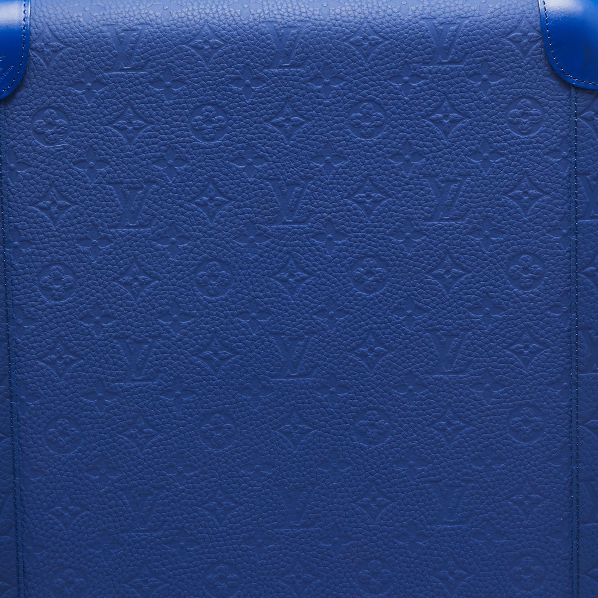 Louis Vuitton Racing Blue Monogram Empreinte Leather Horizon 55 Suitcase 6