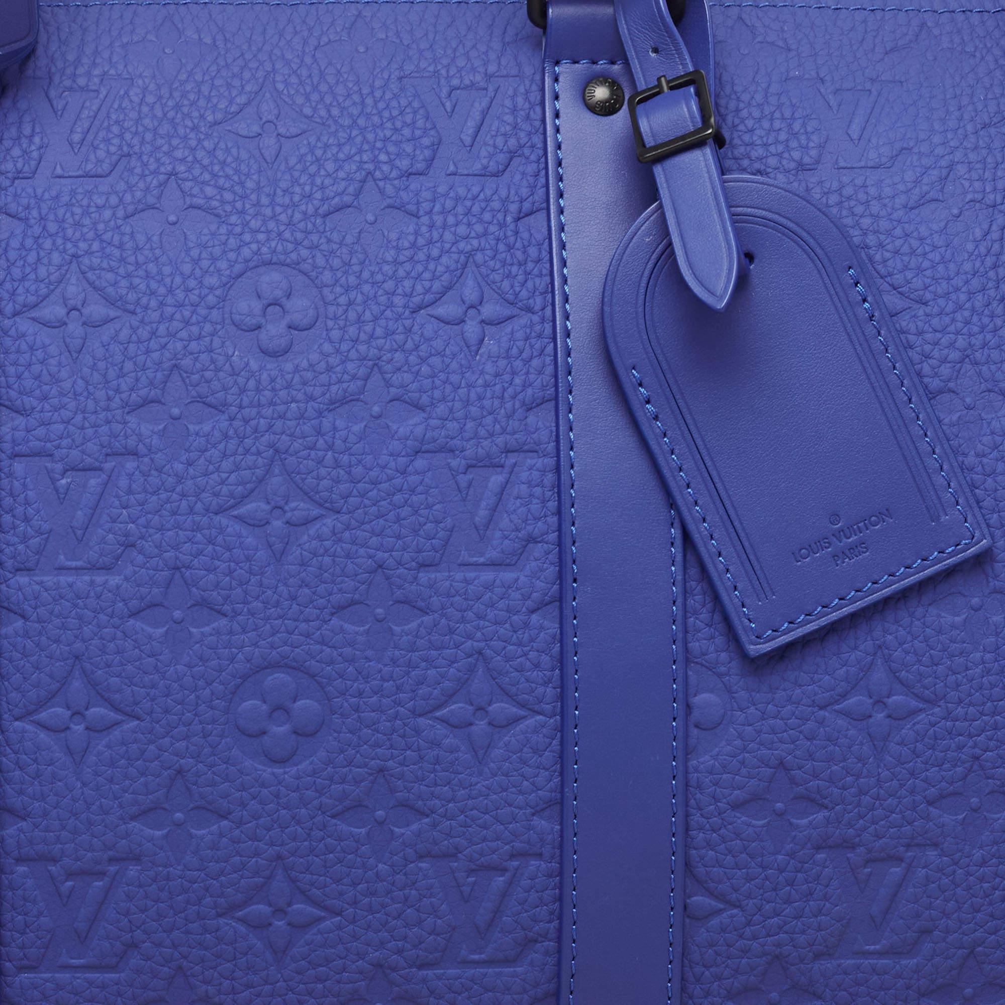 Louis Vuitton Racing Blue Monogram Empreinte Leather Keepall Bandoulière 50 7