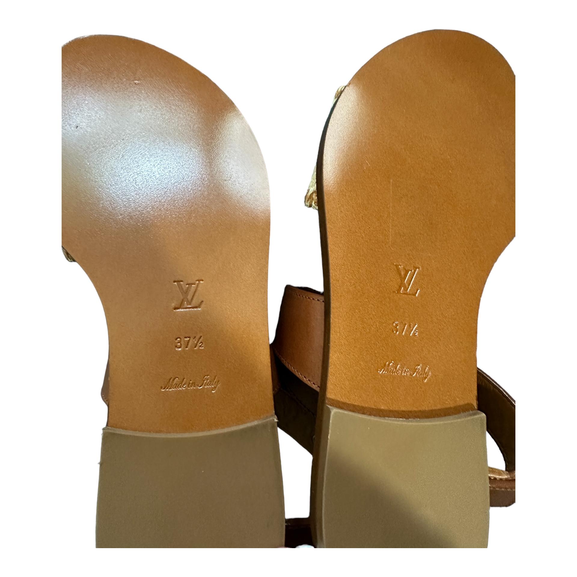 louis vuitton raffia sandals