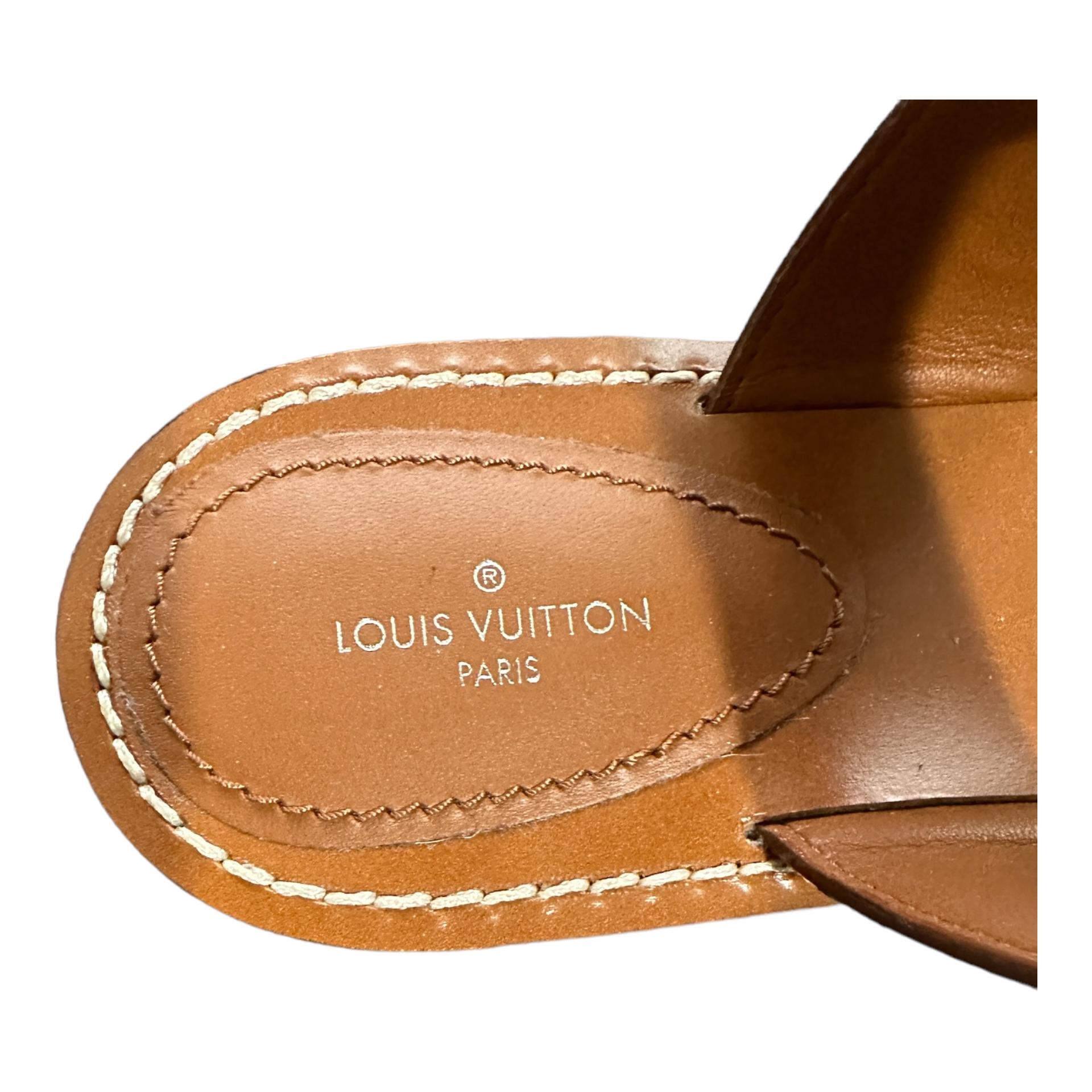 lv raffia sandals